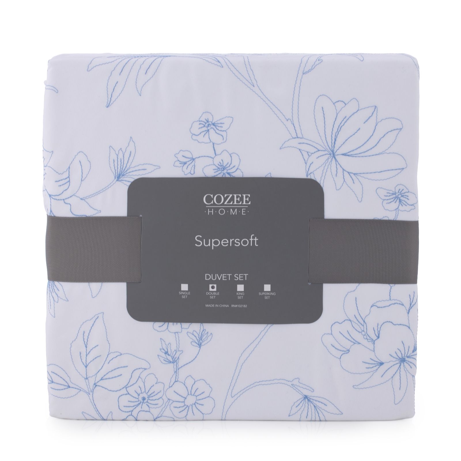 Supersoft by Cozee Home Bordeaux Floral Embroidery 4 Piece Duvet Set