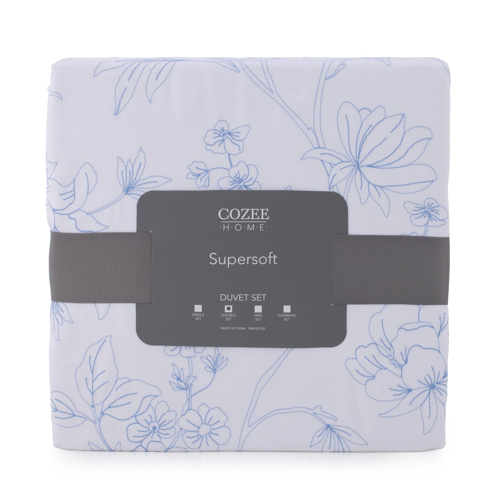 Supersoft by Cozee Home Bordeaux Floral Embroidery 4 Piece Duvet Set