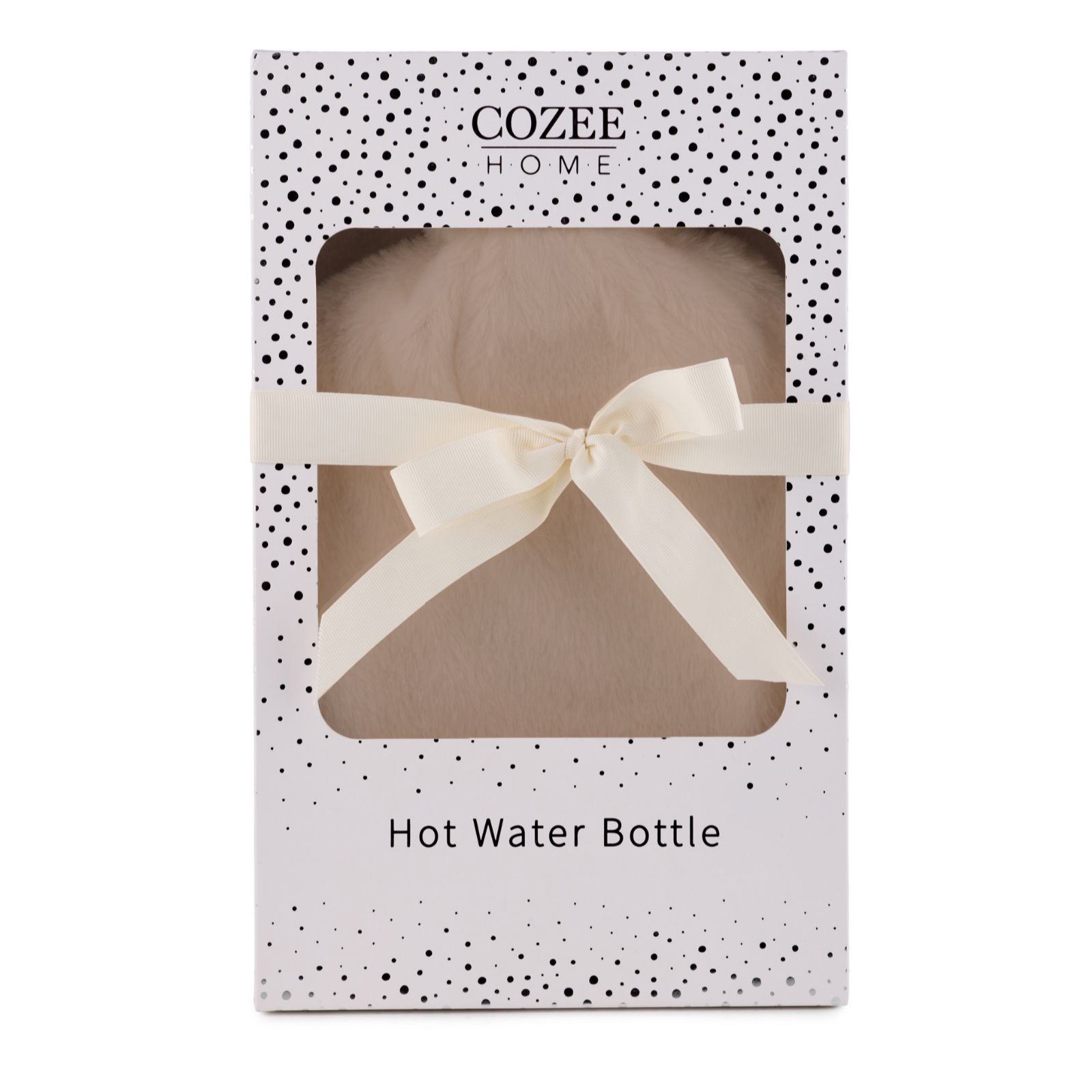 Cozee Home Faux Fur Hot Water Bottle with Gift Box