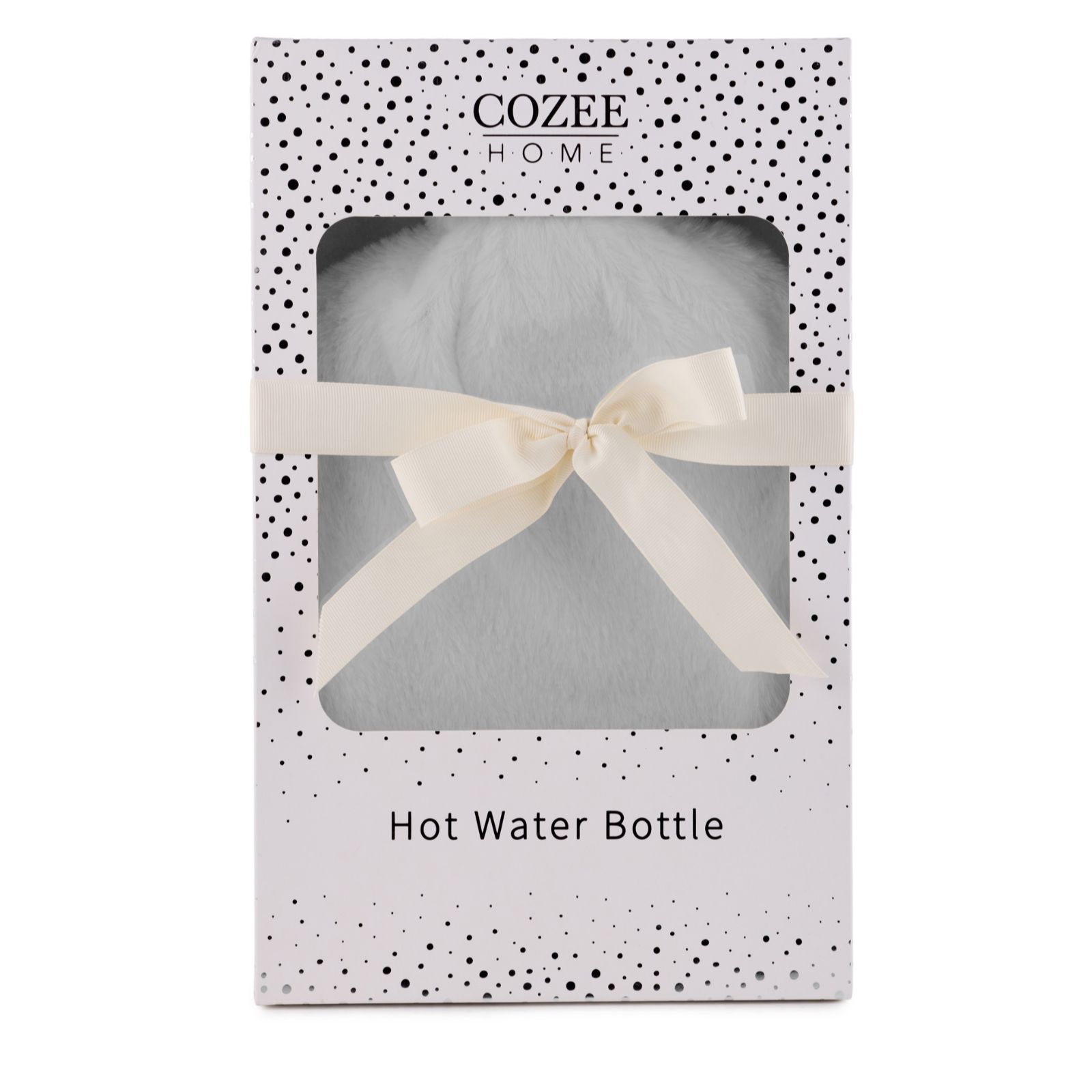 Cozee Home Faux Fur Hot Water Bottle with Gift Box