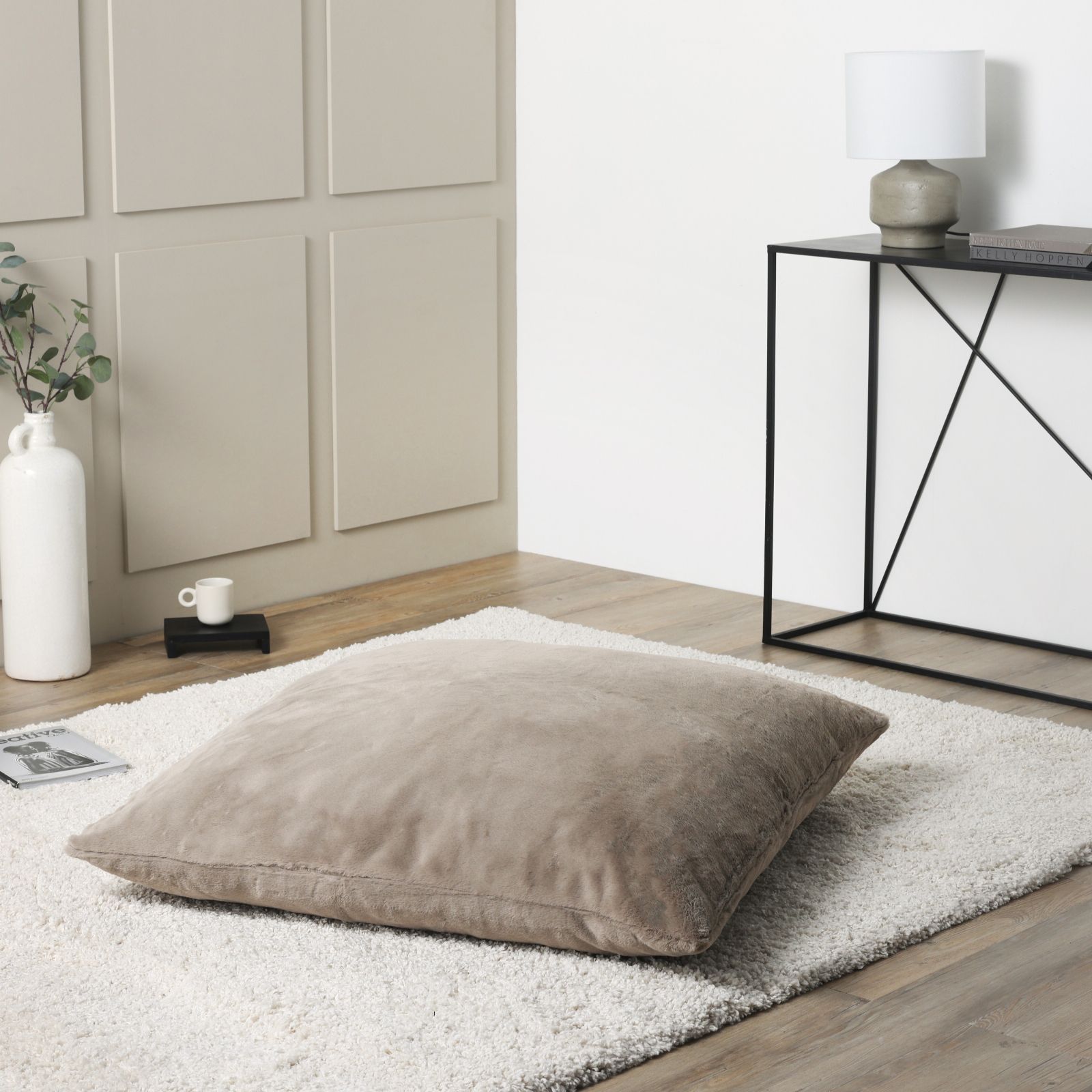 Faux fur floor clearance cushion