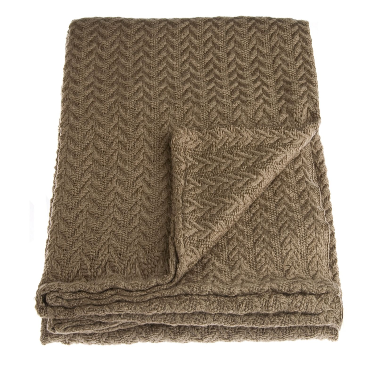 Kelly Hoppen Herringbone Knitted Acrylic Throw QVC UK