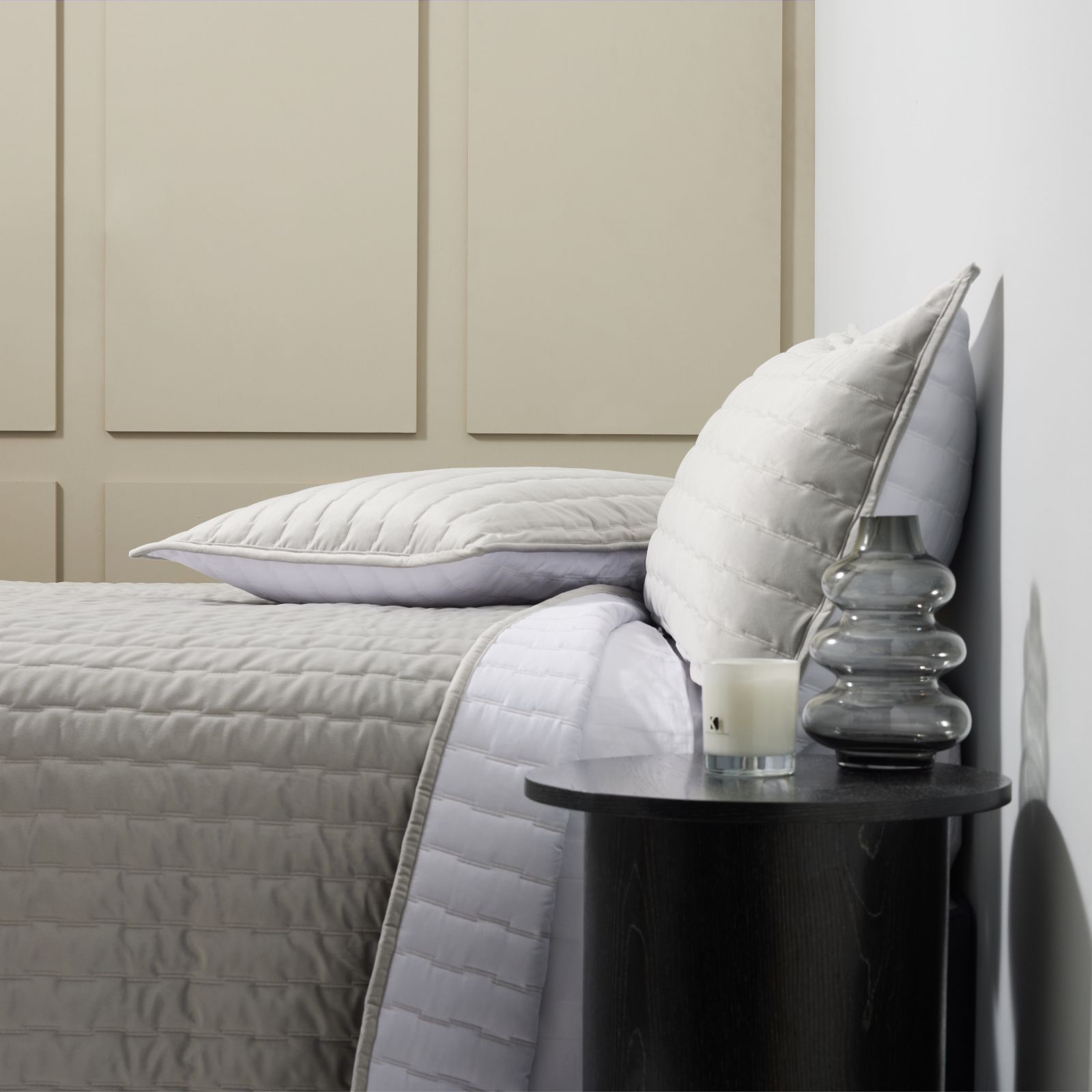 Outlet K by Kelly Hoppen Reversible Velvet Bedspread and 2 Shams