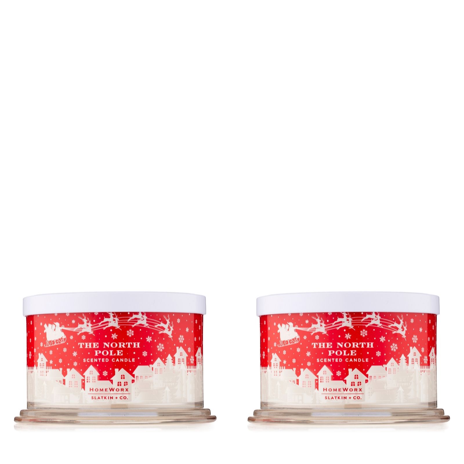 Homeworx by Slatkin + Co. Set of 2 18oz. The North Pole 4 Wick Candles