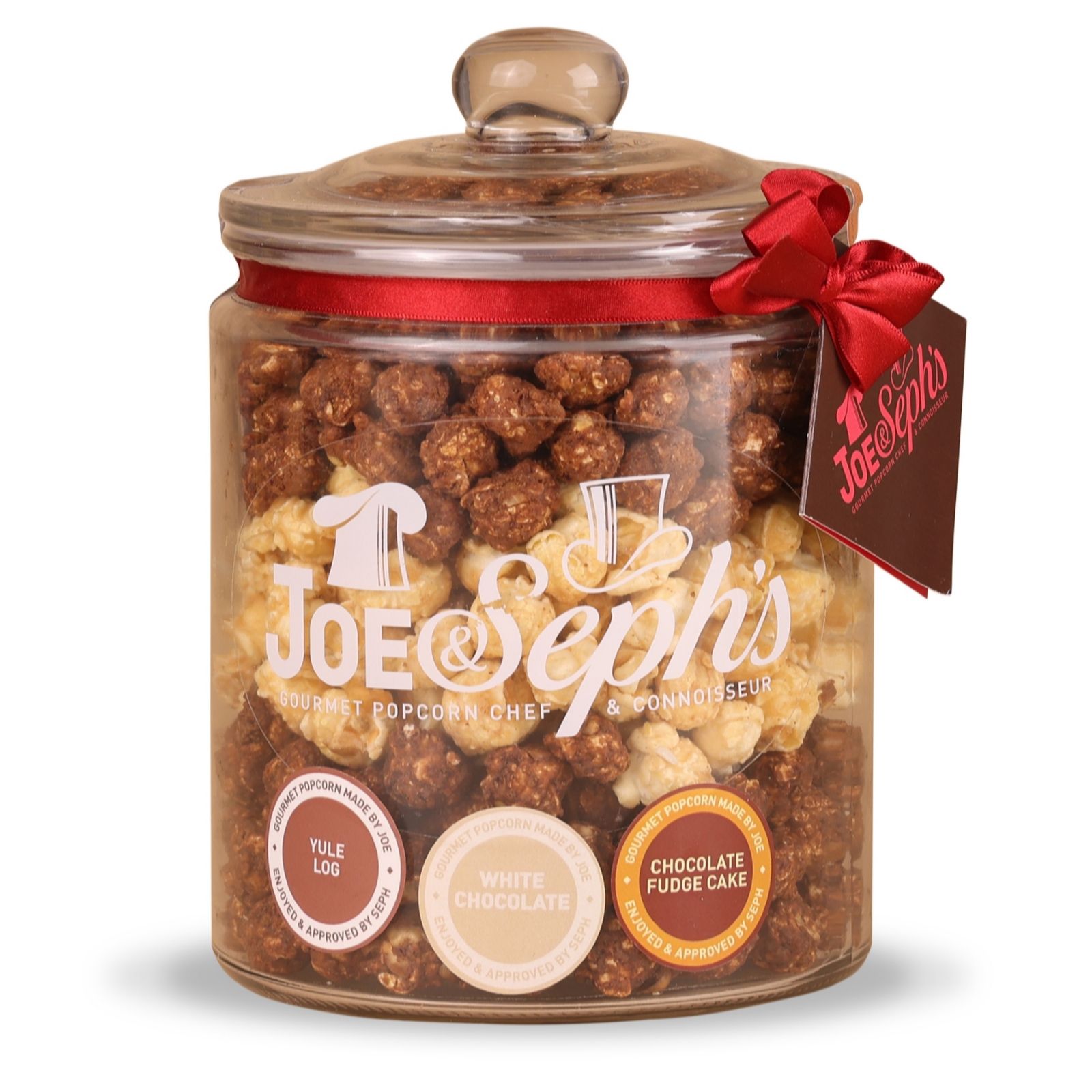 Joe & Seph's Christmas Gourmet Popcorn Biscotti Jar 320g