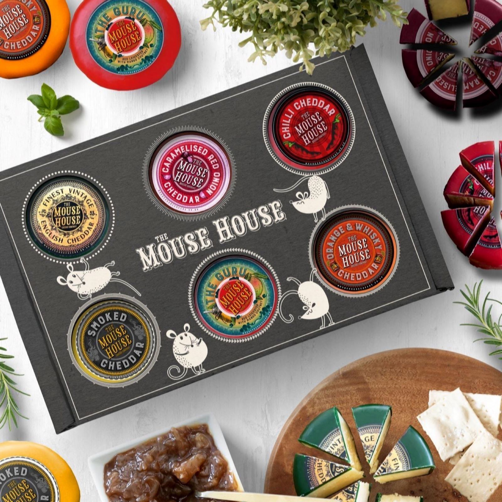  The Mouse House Set of 6 Christmas Cheese Selection