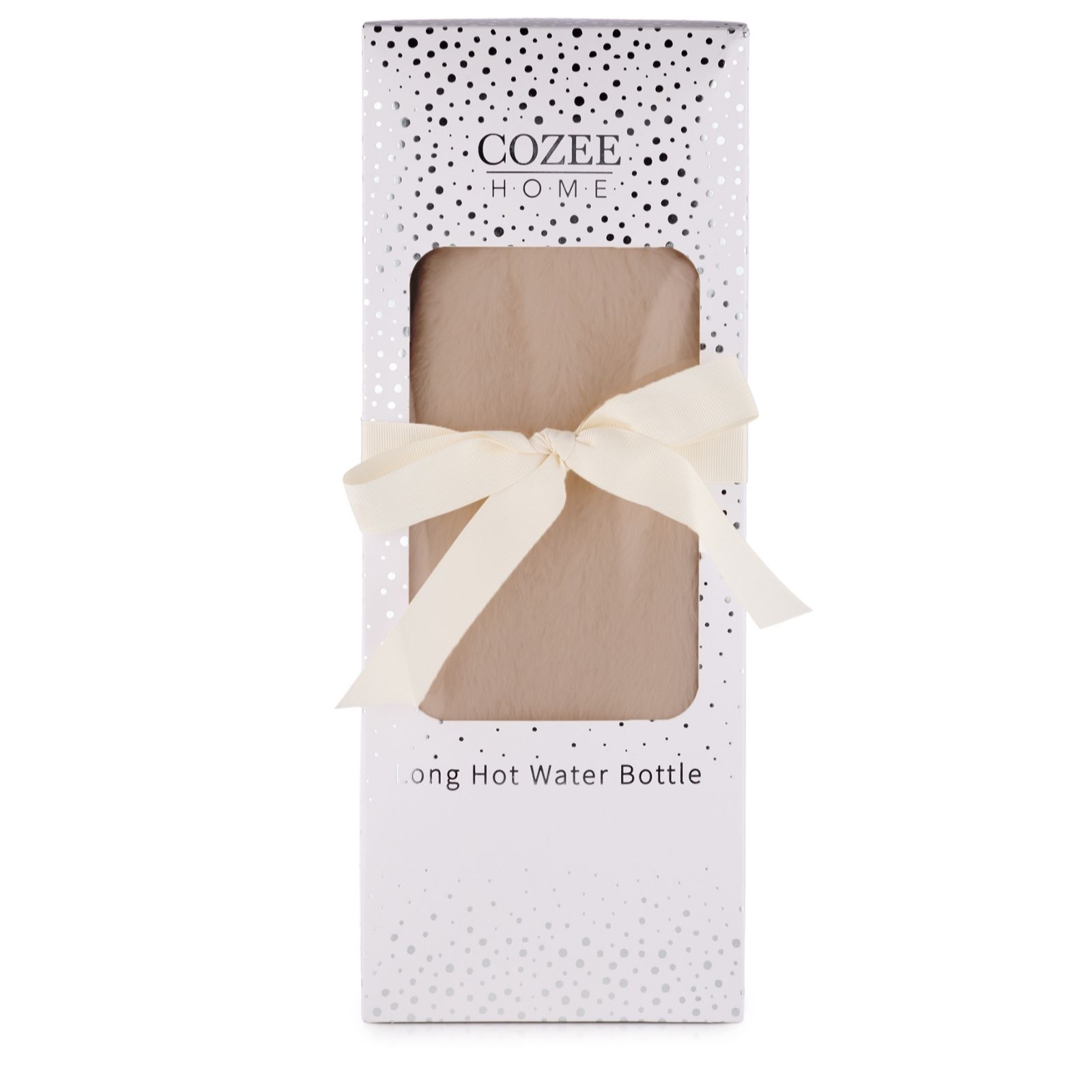 Cozee Home Faux Fur Long Hot Water Bottle with Gift Box