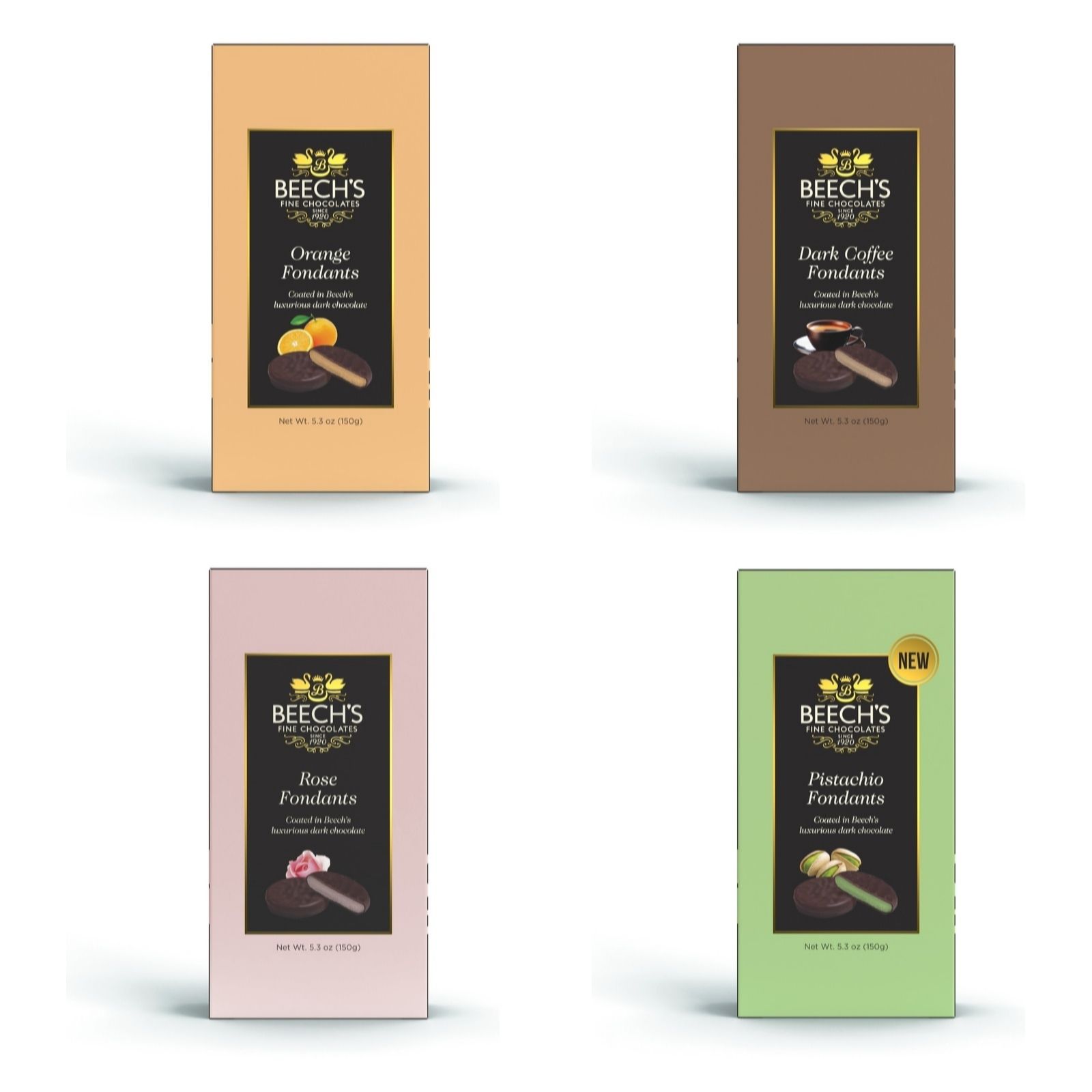 Beech's Set of 4 Chocolate Covered Flavoured Fondants