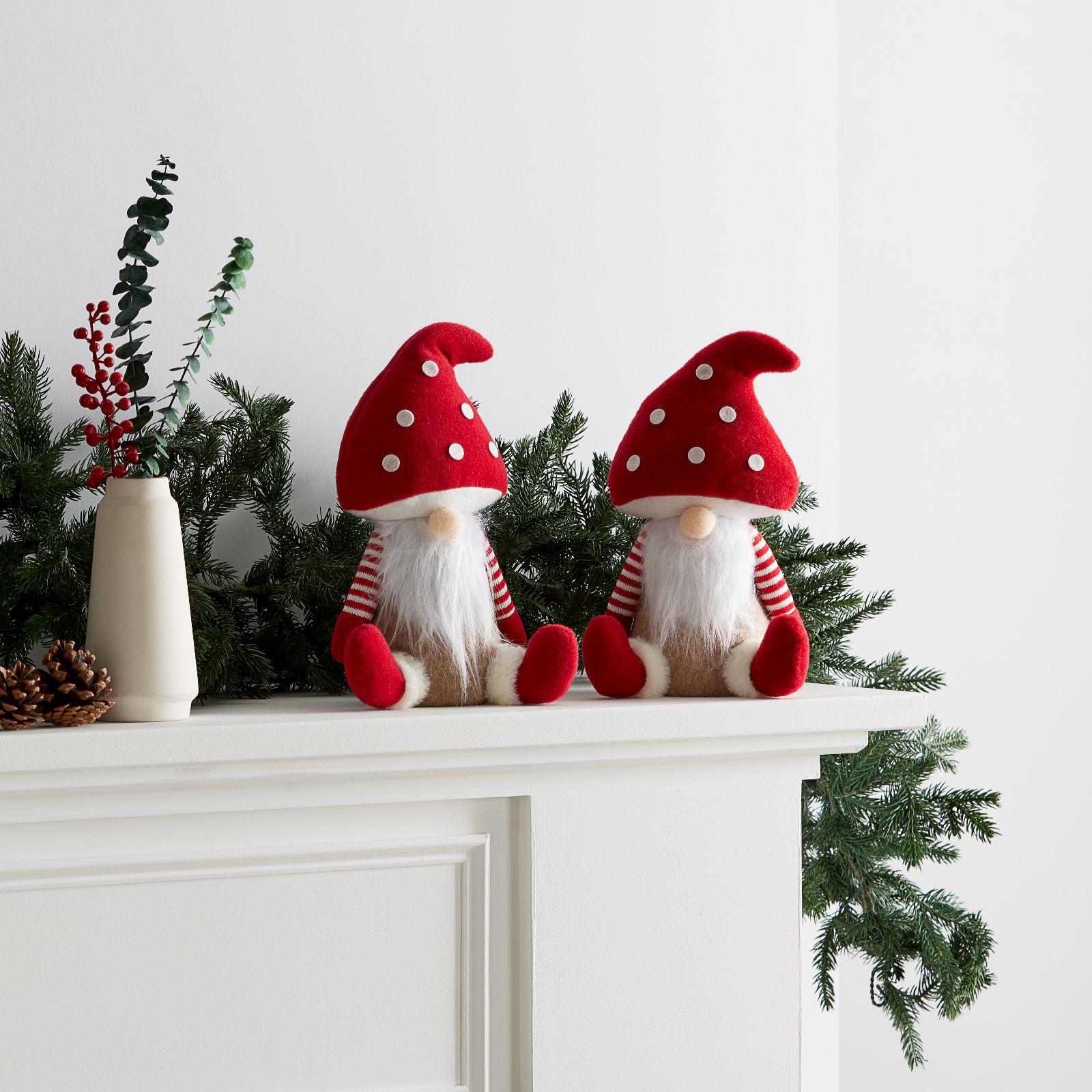 Santa Express Set of 2 Pre Lit Mushroom Gonks