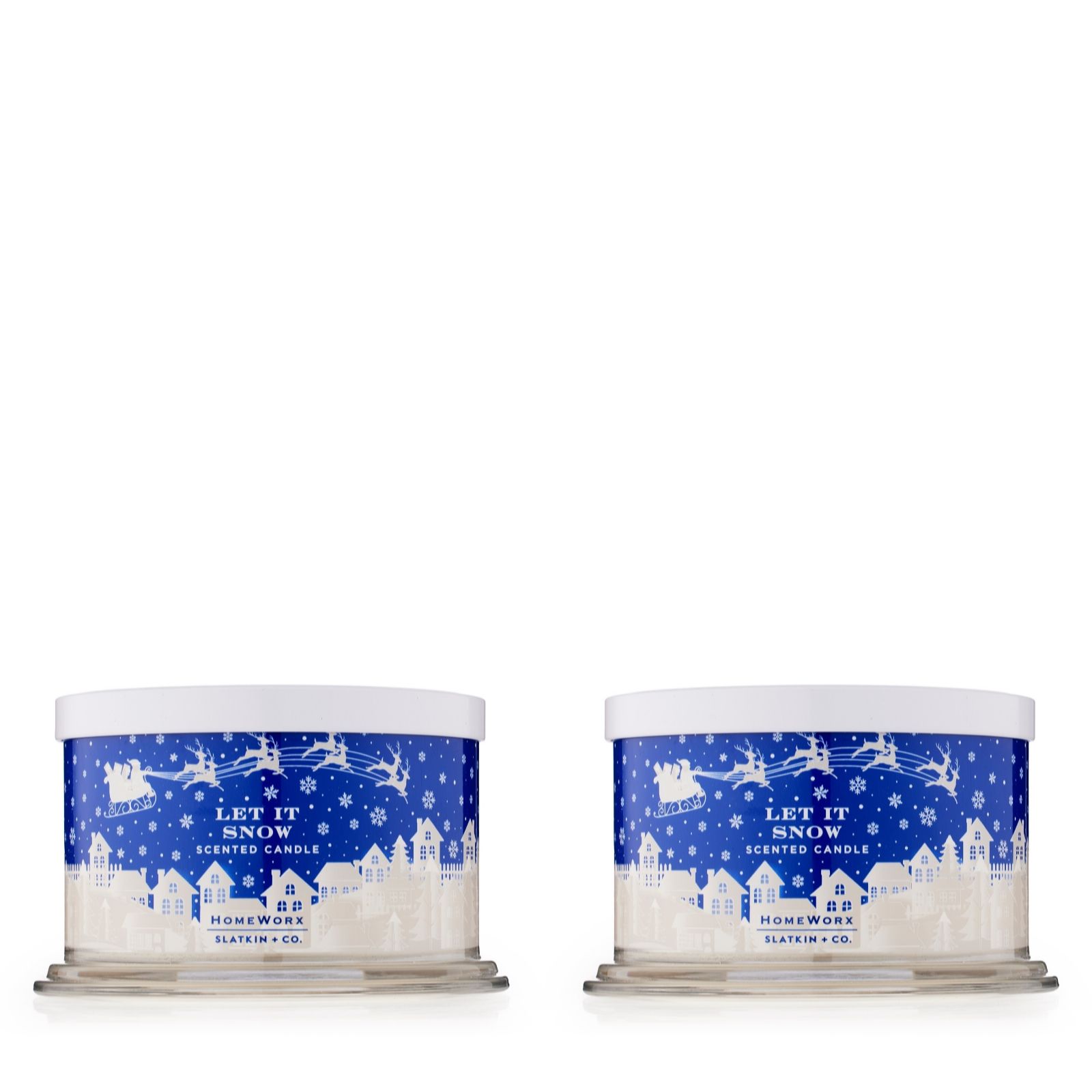 HomeWorx by Slatkin + Co. Set of 2 18oz. Let It Snow 4 Wick Candles