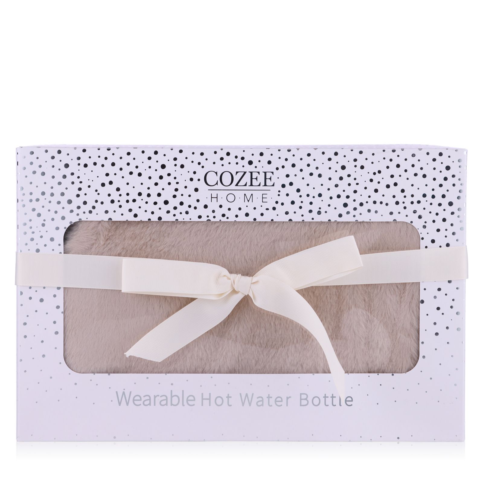 Cozee Home Faux Fur Wearable Hot Water Bottle with Gift Box