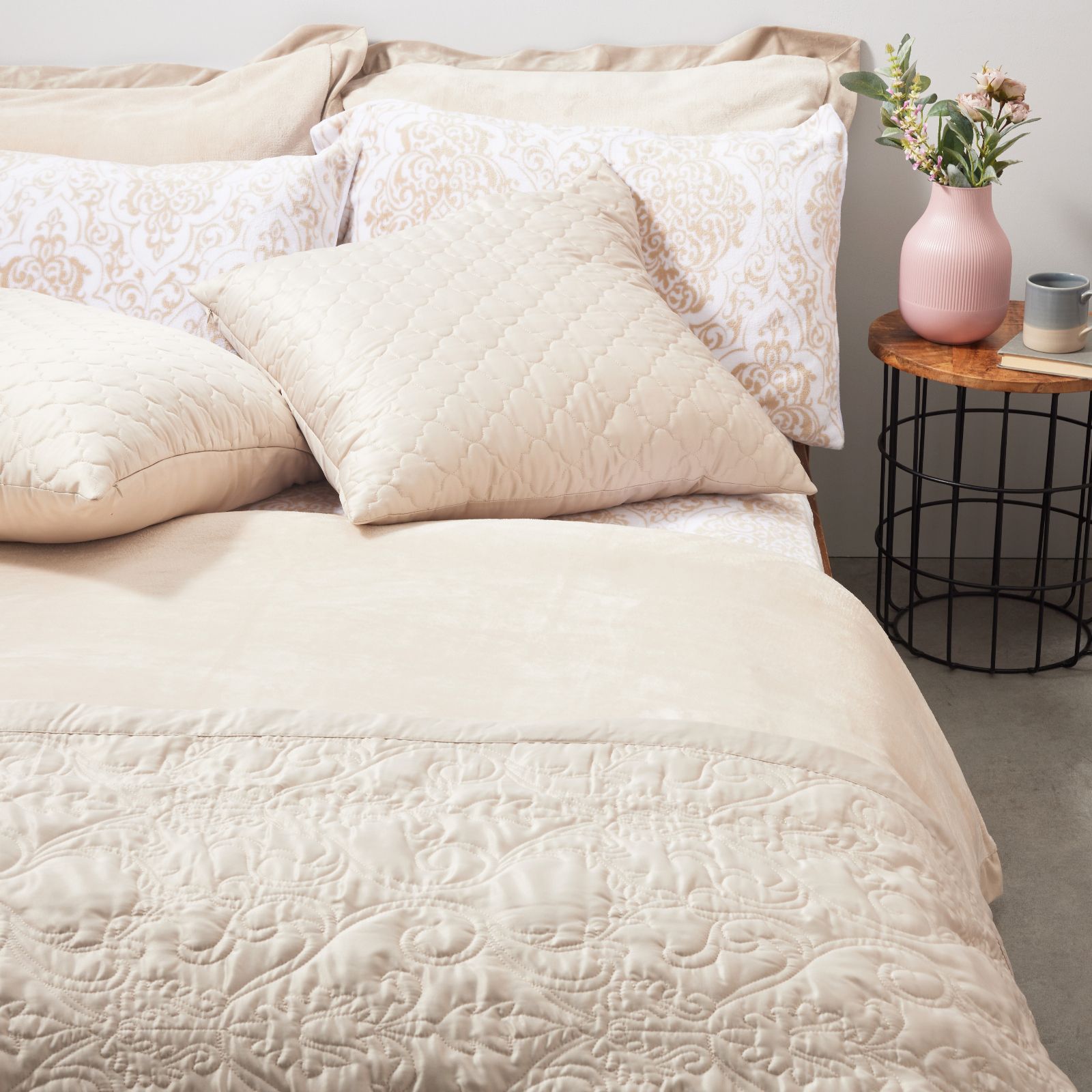 Outlet Cozee Home Velvetsoft Set of 2 Damask Printed Pillowcases