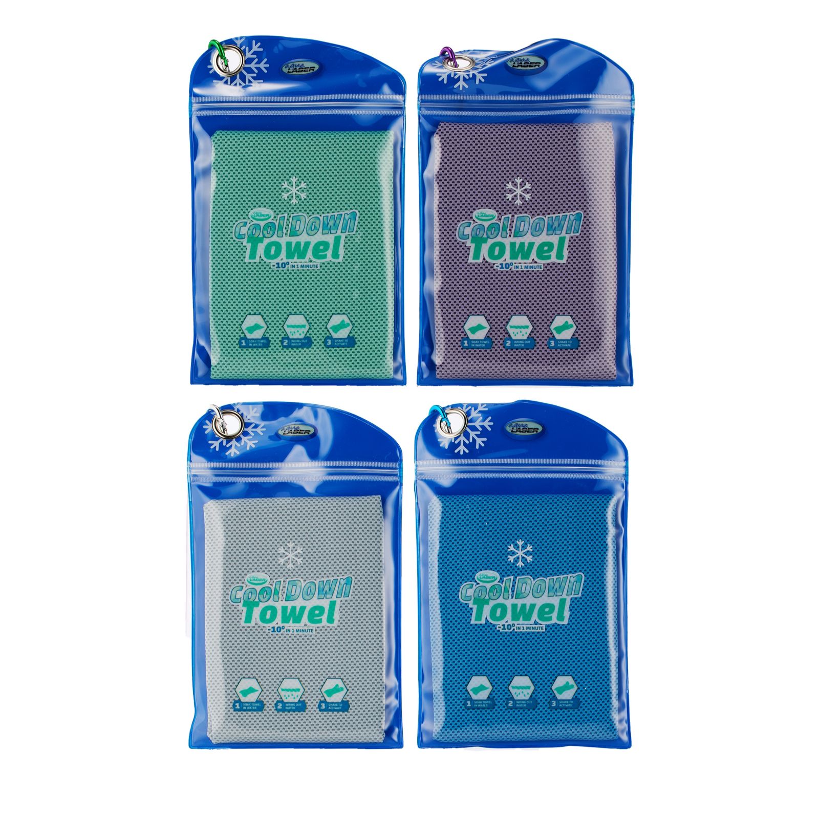 Aqua Laser Set of 4 Cool Down Towels