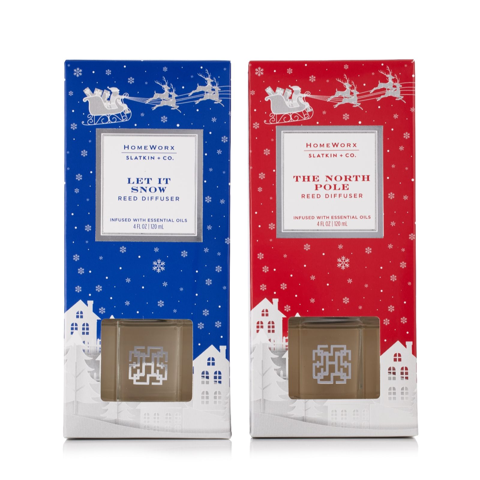 HomeWorx by Slatkin + Co Set of 2 Santa Claus Collection Reed Diffusers