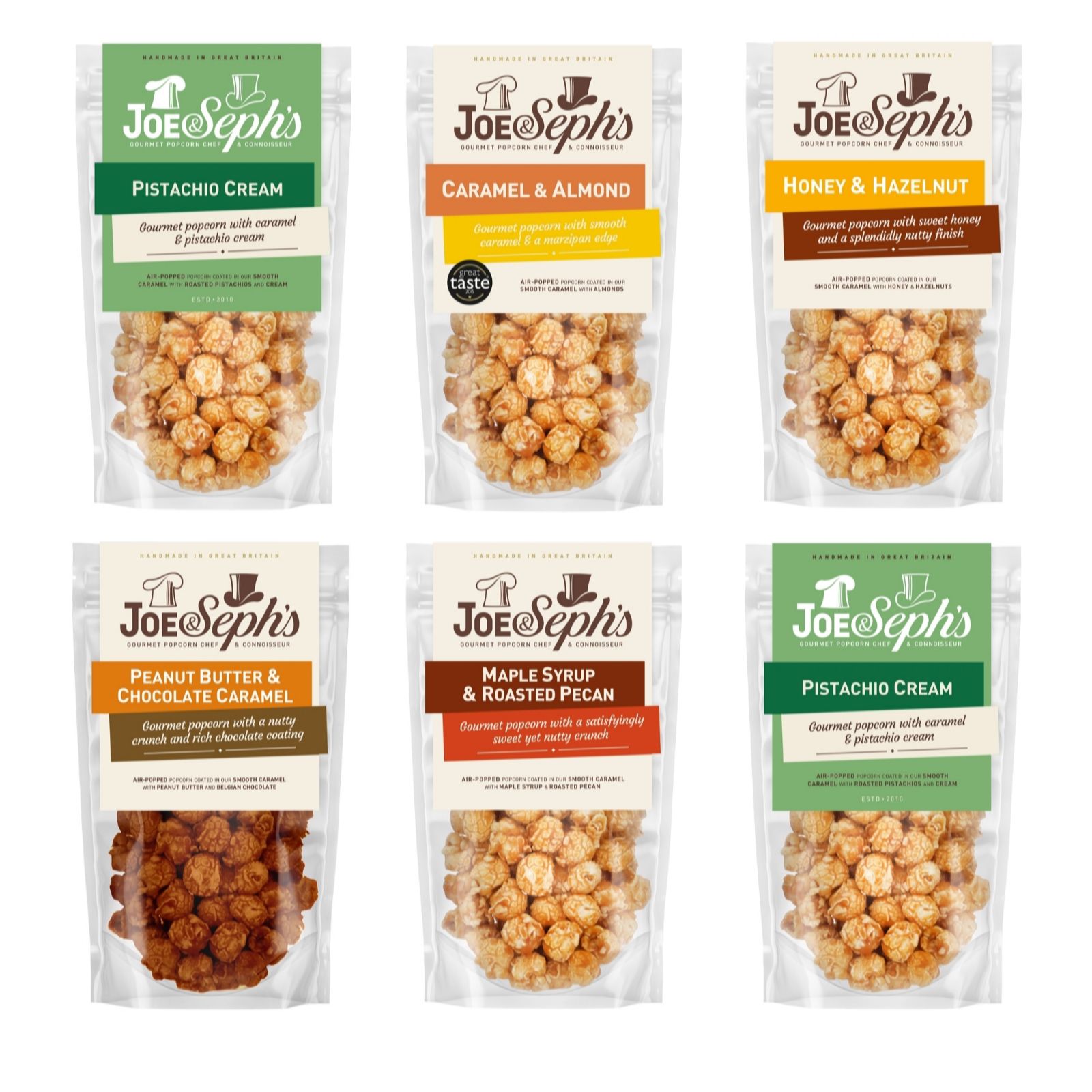 Joe & Seph's Set of 6 Nut Lovers Popcorn Selection