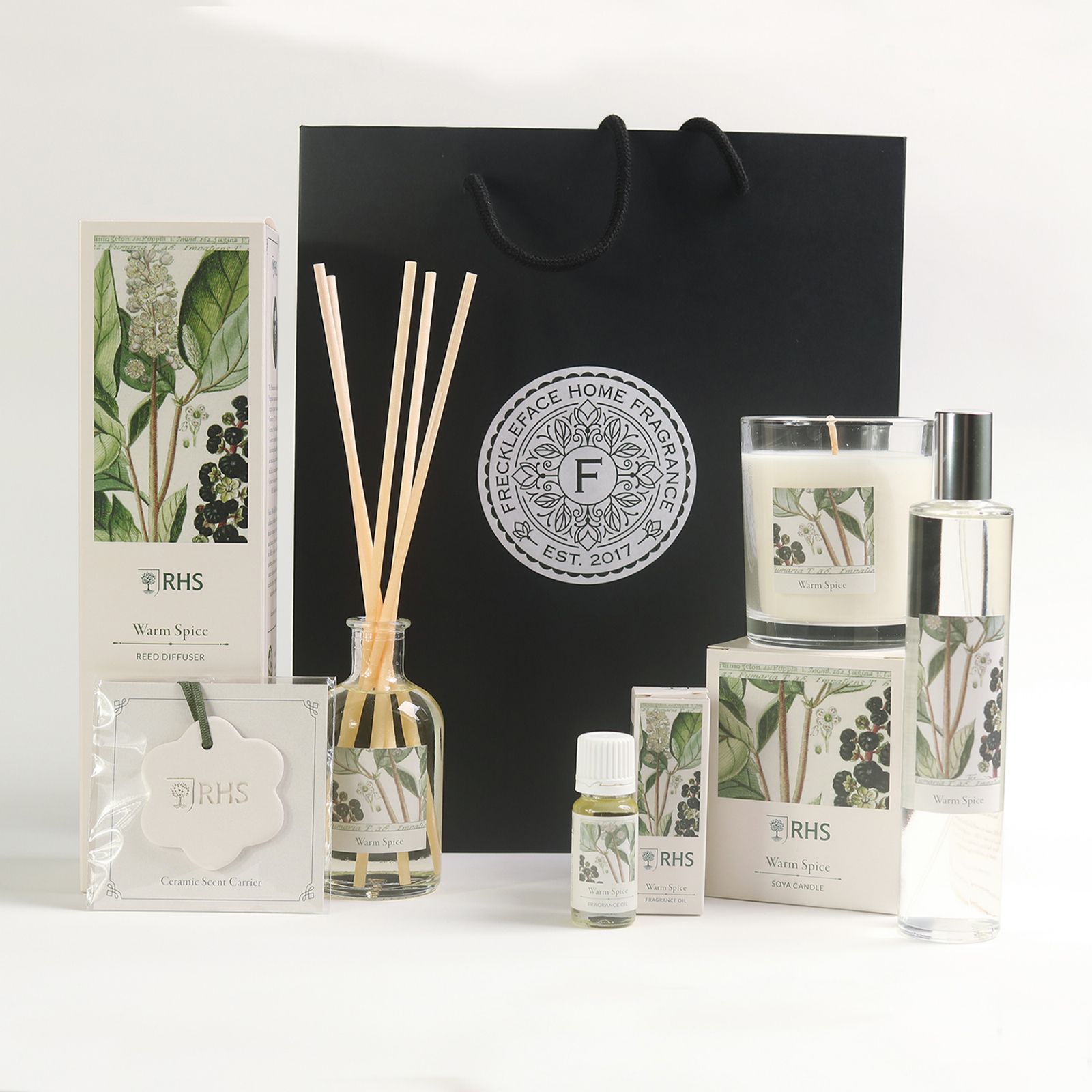RHS x Freckleface Home Fragrance Collection in Gift Bag