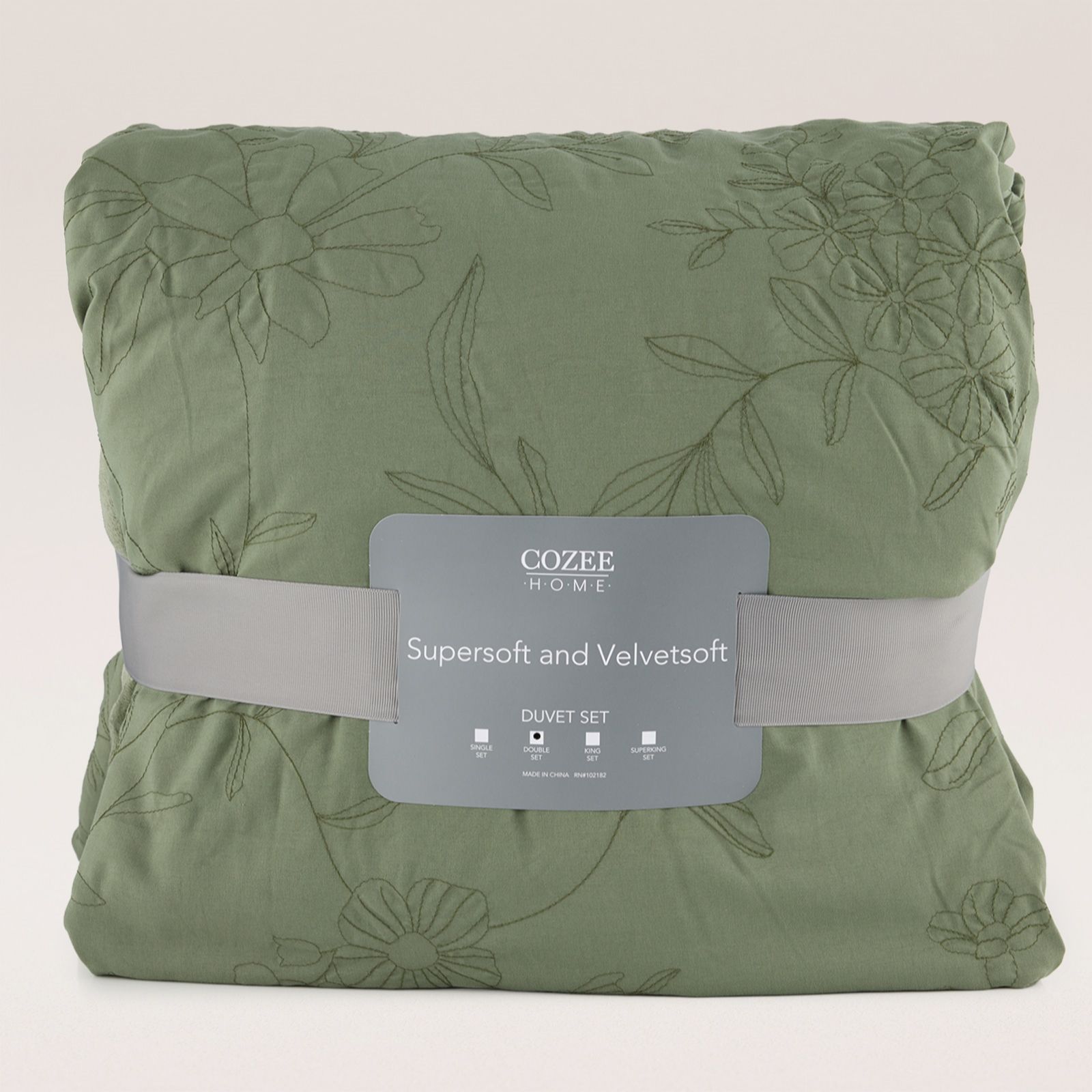 Cozee Home Supersoft and Velvetsoft Textured Floral 6 Piece Duvet Set
