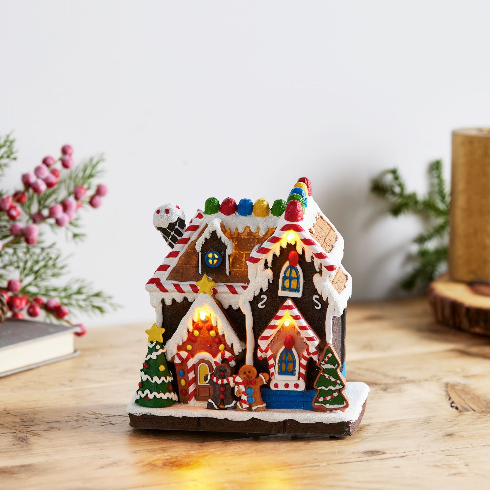 Outlet Santa Express Pre Lit Candy Ginger Bread House