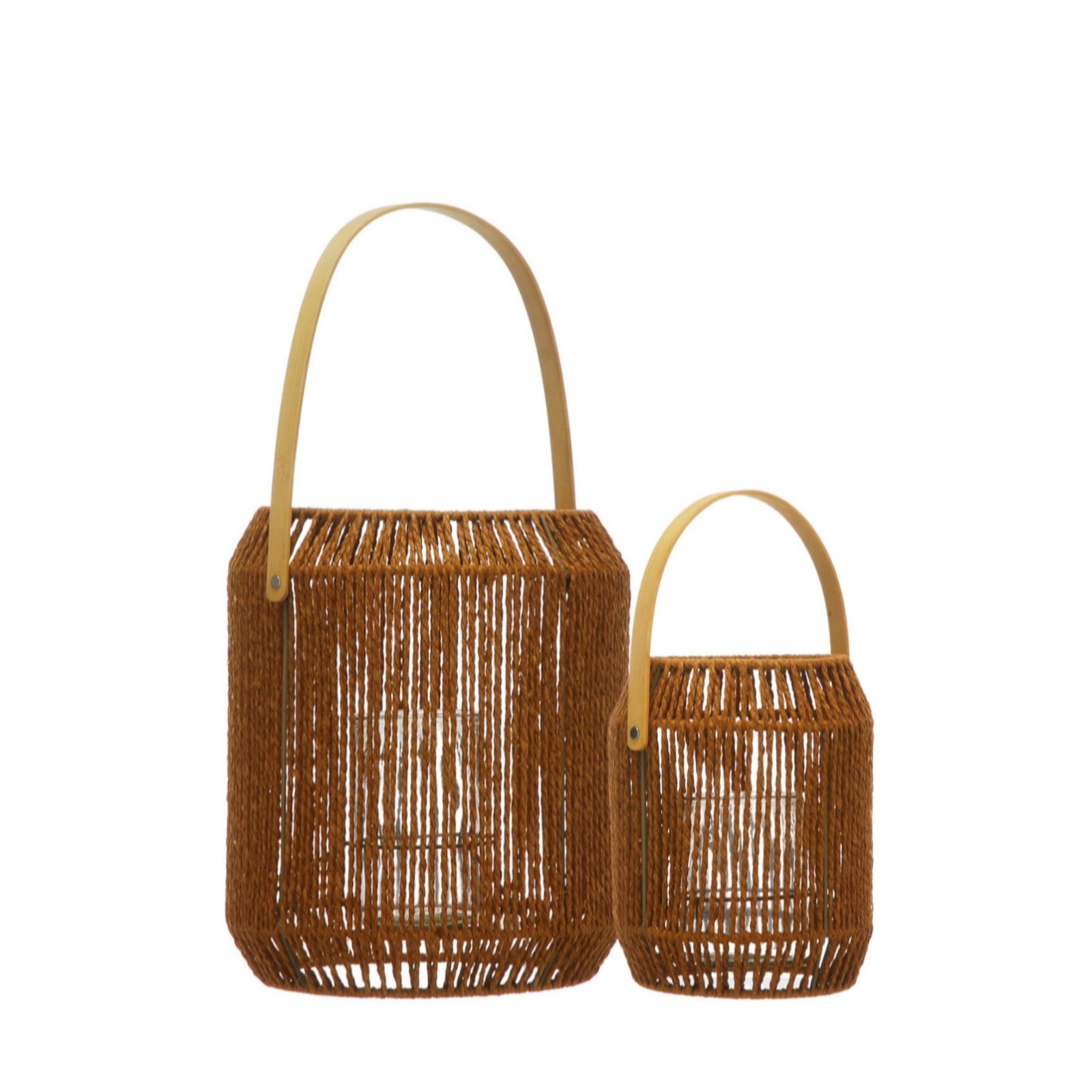 Outlet Otters Brook Set of 2 Natural Paper Bamboo Handle