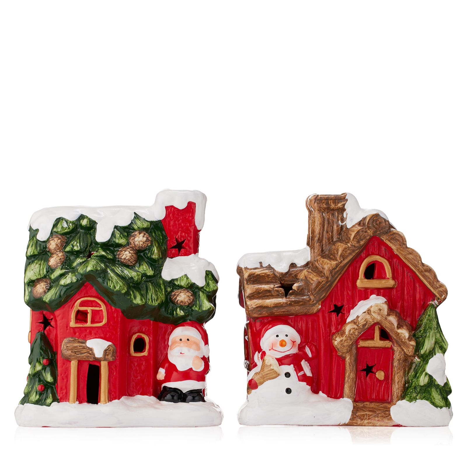 Santa Express Set of 2 Pre Lit Christmas Houses
