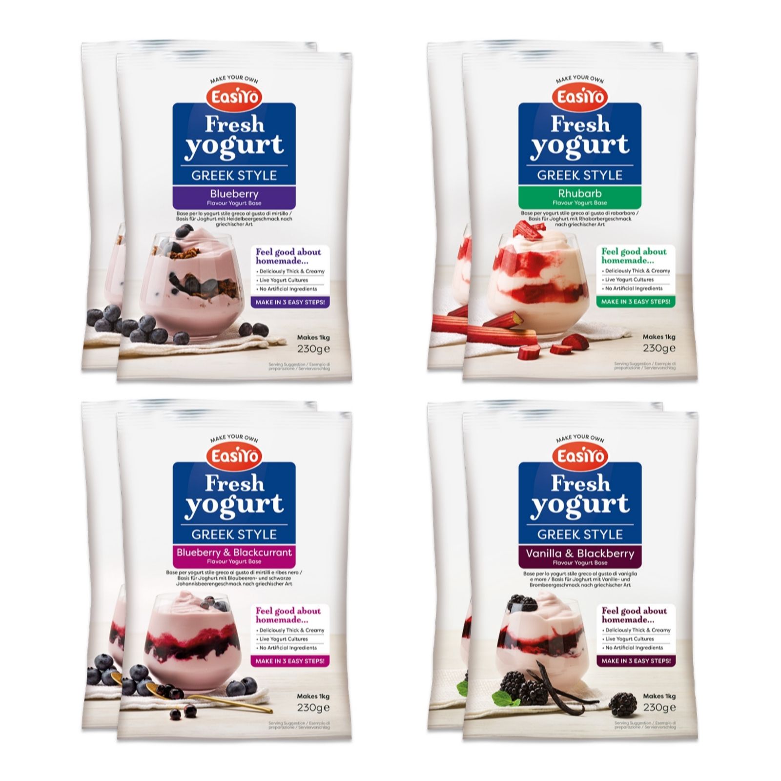 EasiYo Set of 8 Greek Style Autumn Yoghurt Selection