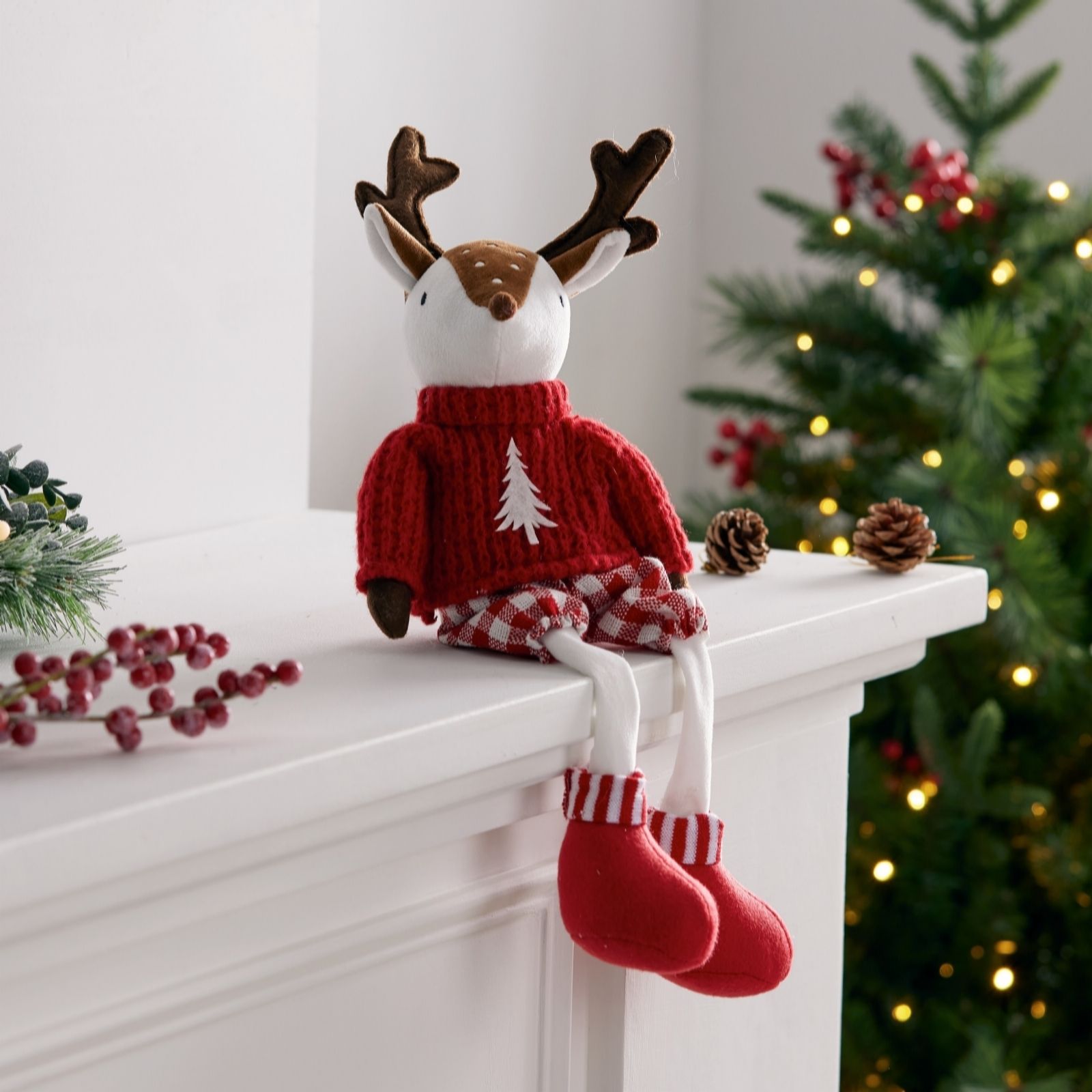 Outlet Festive 48cm Reindeer Dangly Legs