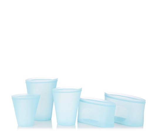 Cook's Essentials Set of 5 Reusable Silicone Food Storage Bags