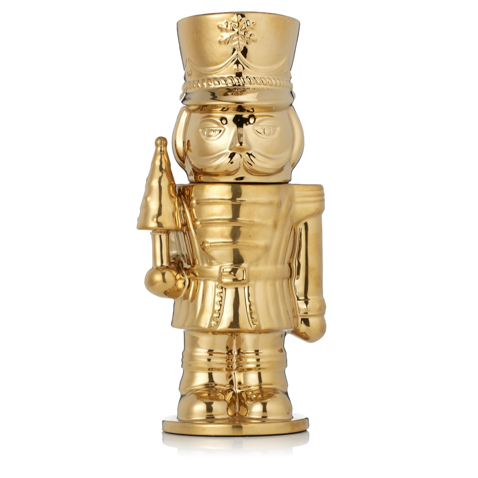 HomeWorx by Slatkin+Co. Gold Ceramic Balsam & Ginger Scent 14oz. Nutcracker
