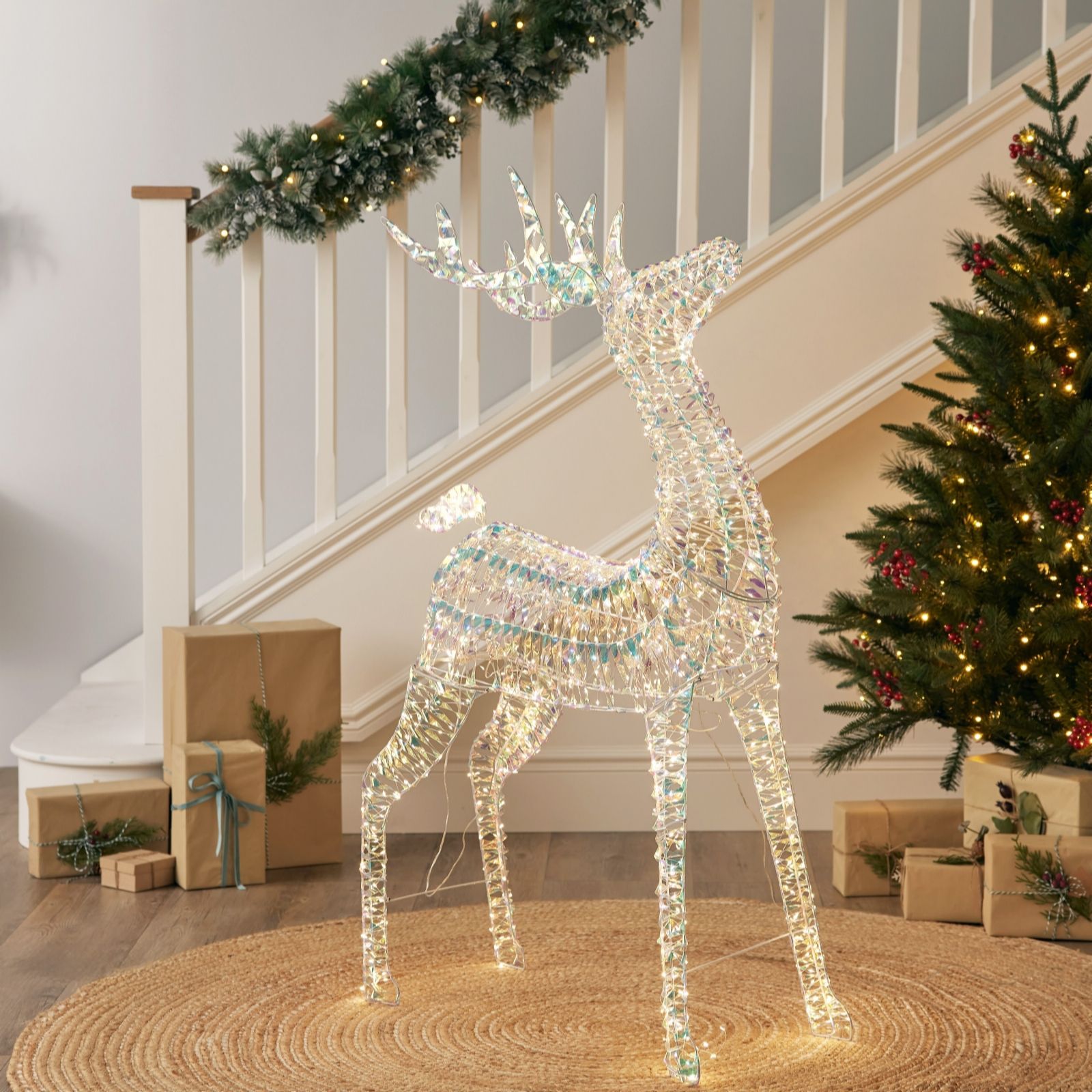Festive 120cm Iridescent Statement Reindeer