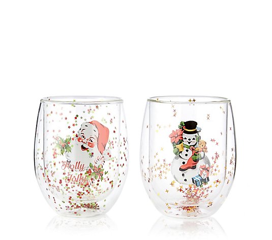 Outlet Mr Christmas Set Of 2 Festive Insulated Tumblers
