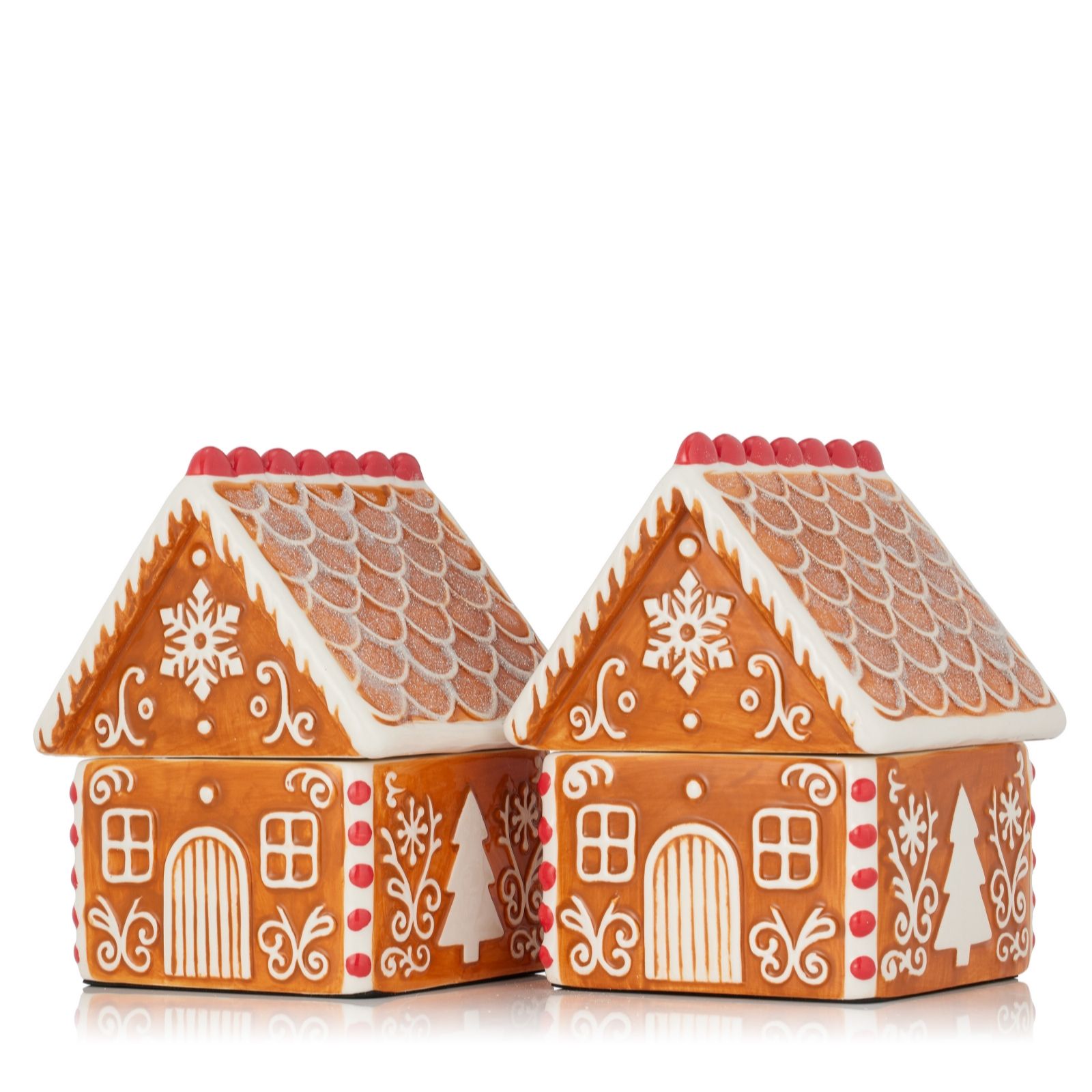 HomeWorx by Slatkin + Co. Set of 2 6oz Ceramic Gingerbread House Candles