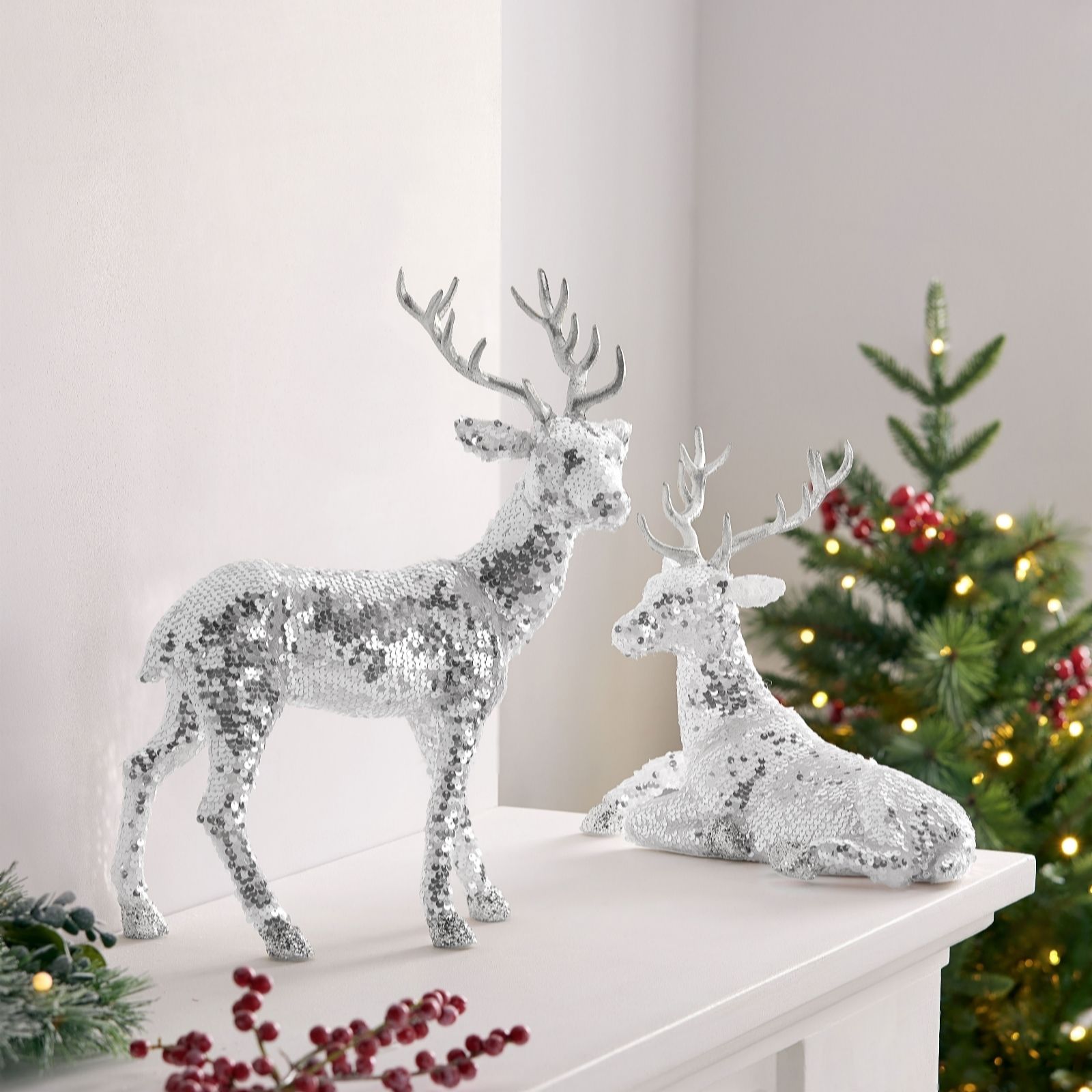 Outlet JM By Julien Macdonald Set Of 2 Sequin Stags