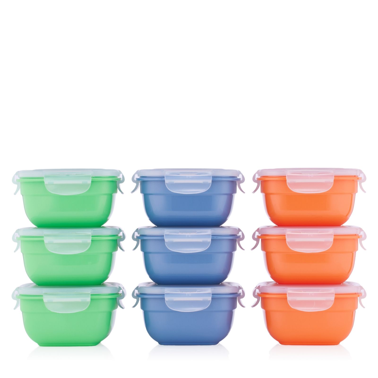 Outlet LocknLock Set of 9 Tri-Colour Containers