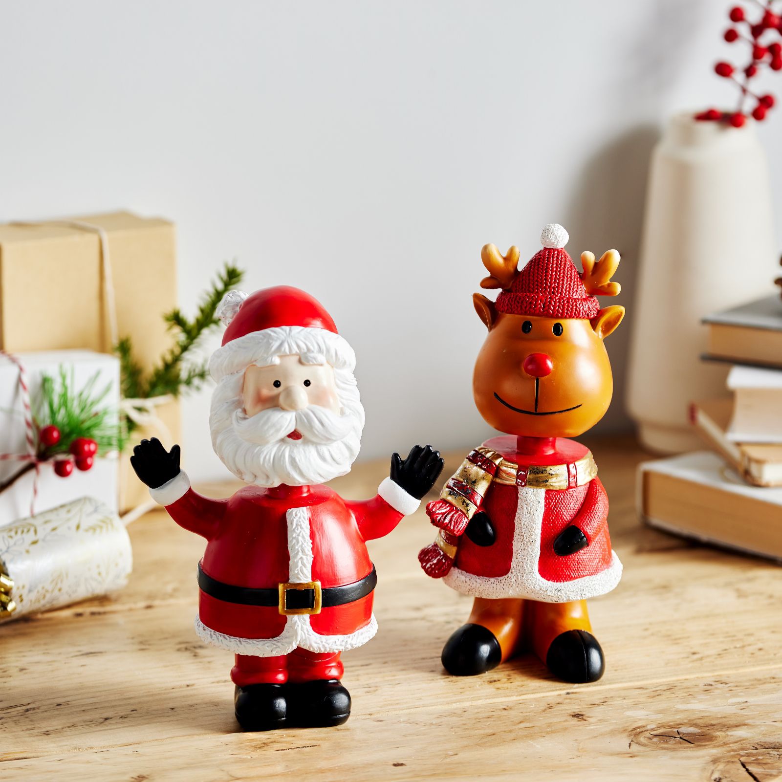 Santa Express Set of 2 Christmas Character Bobble Heads