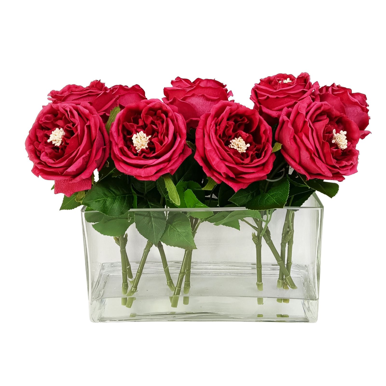 Home Stories Multi-Stem Faux Floral Arrangement in Glass Vase