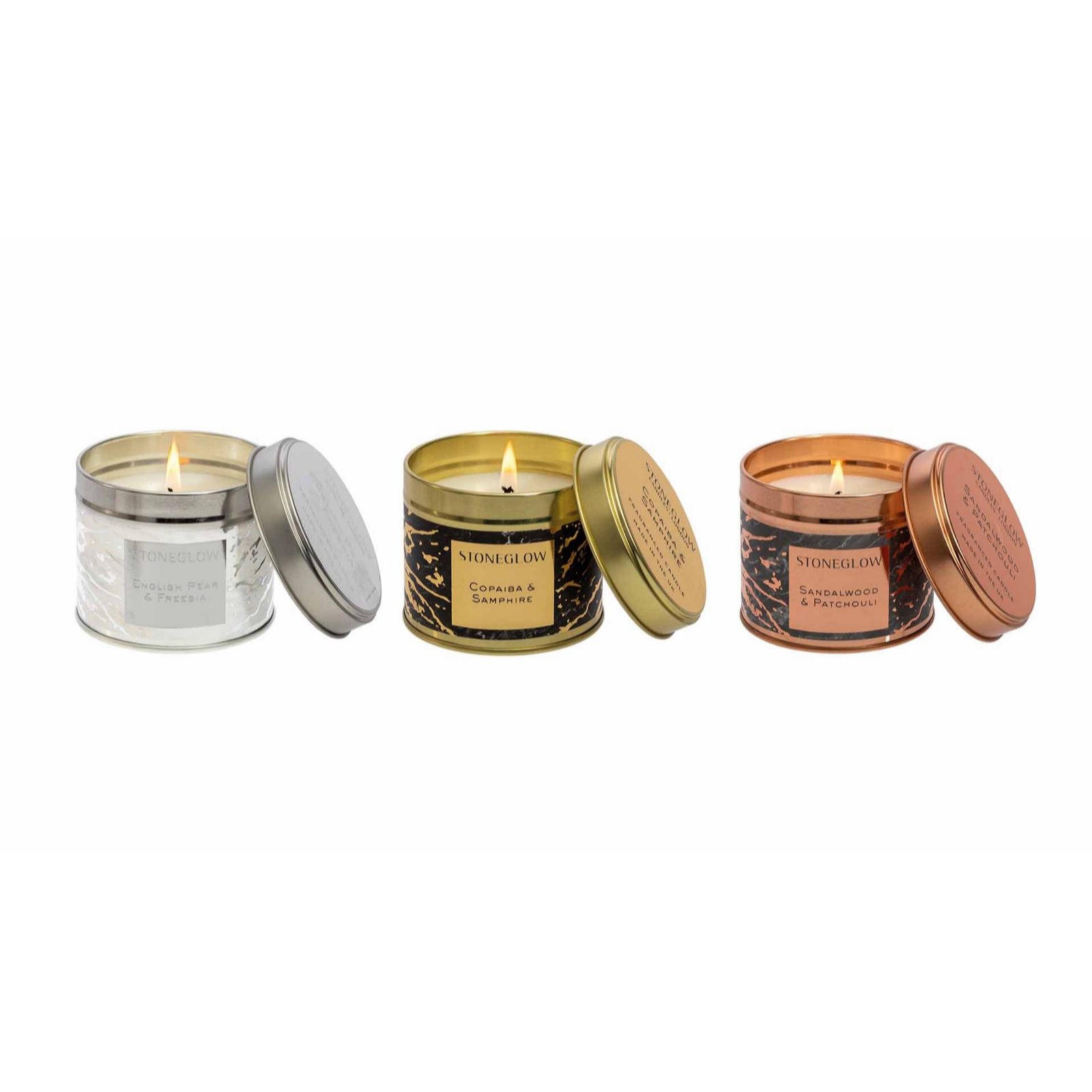 Stoneglow Tin Candle Trio