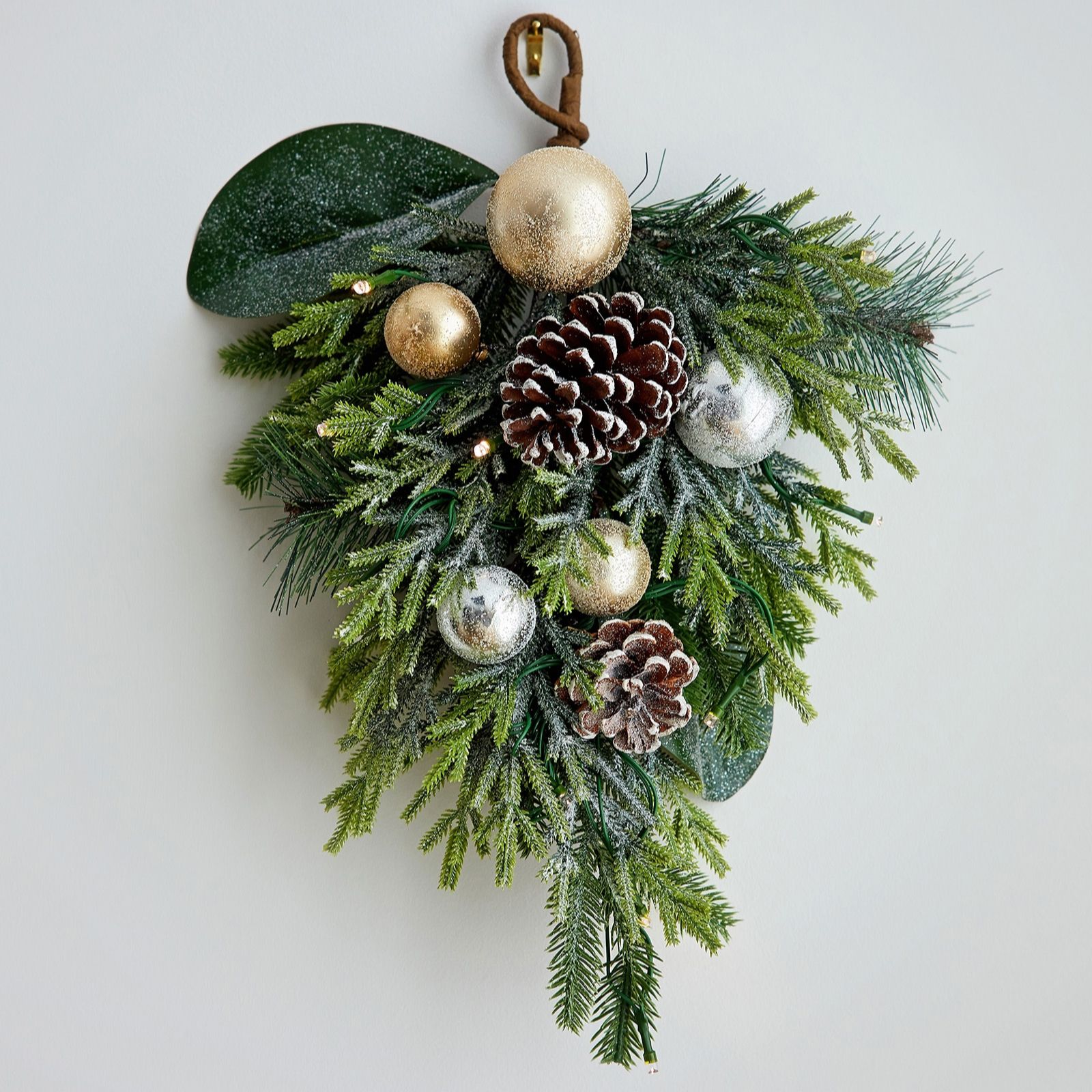 Bethlehem Lights Indoor 45cm Shimmer Pinecone Swag