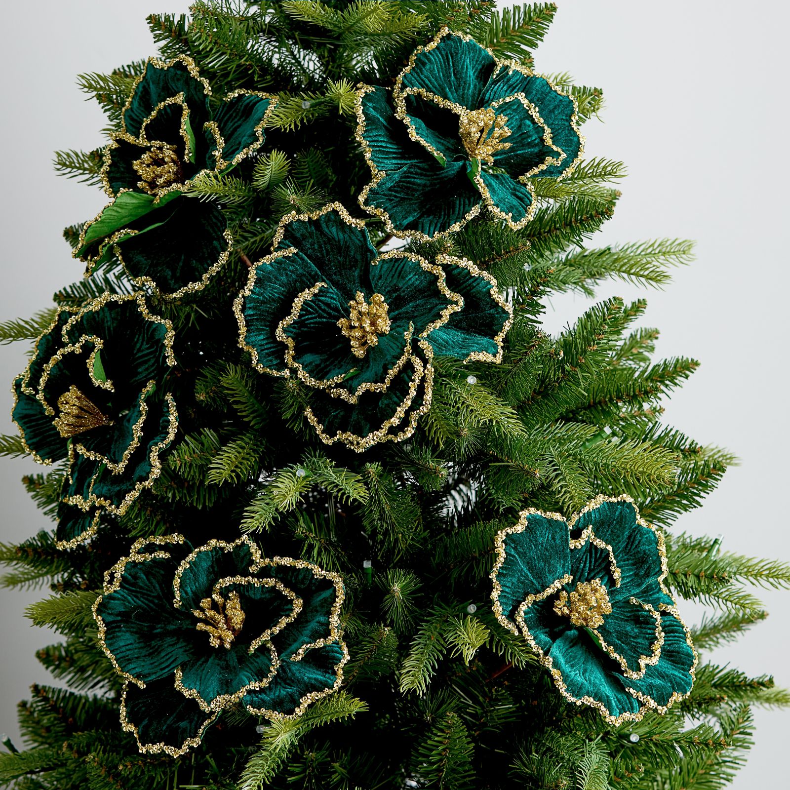 Home Stories Set Of 6 Velvet Poppy Stem Decorations