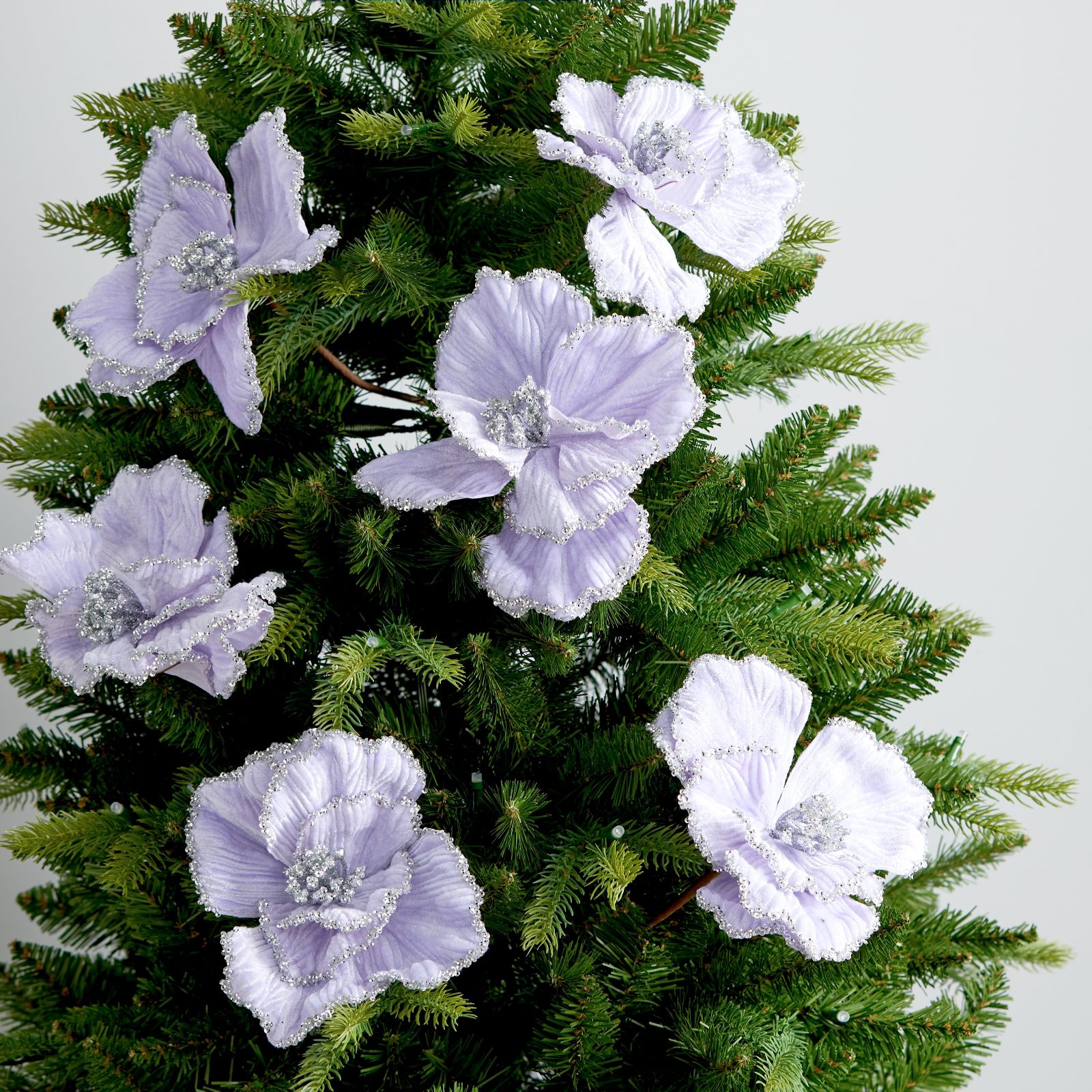 Home Stories Set Of 6 Velvet Poppy Stem Decorations