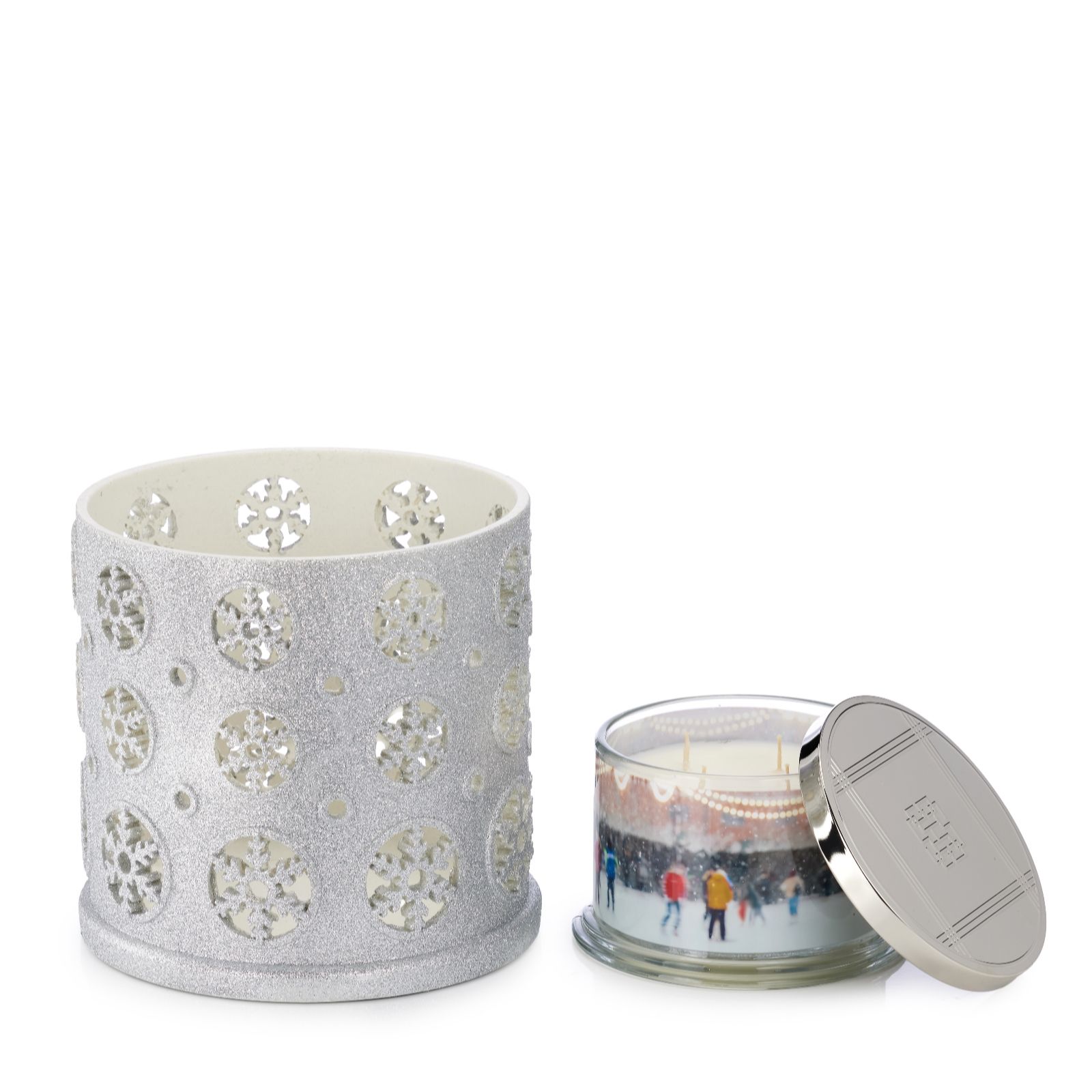 HomeWorx by Slatkin+Co. Ice Skates and Snowflakes Luminary Set