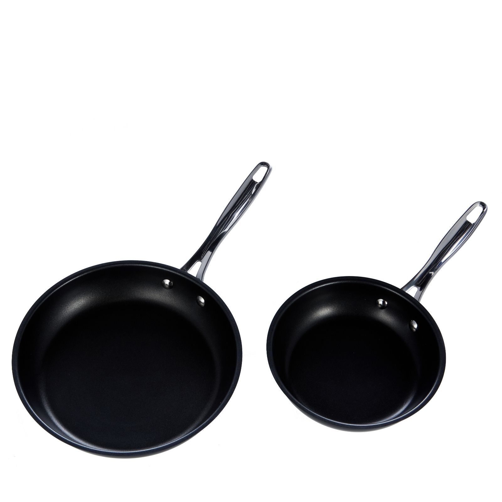 Cook's Essentials 20cm & 26cm Stainless Steel Non-Stick Frying Pan Set Cook's Essentials Stainless Steel Nonstick Cookware