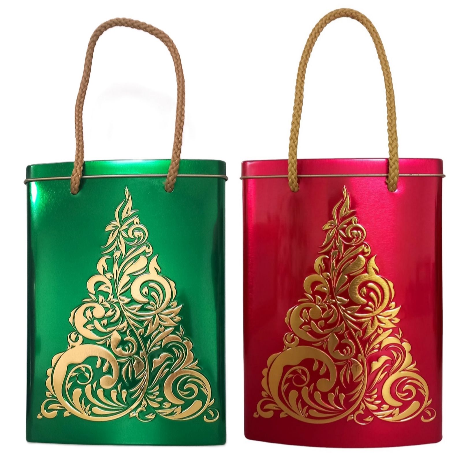 Churchill's Set of Two Christmas Shopping Bag Tins