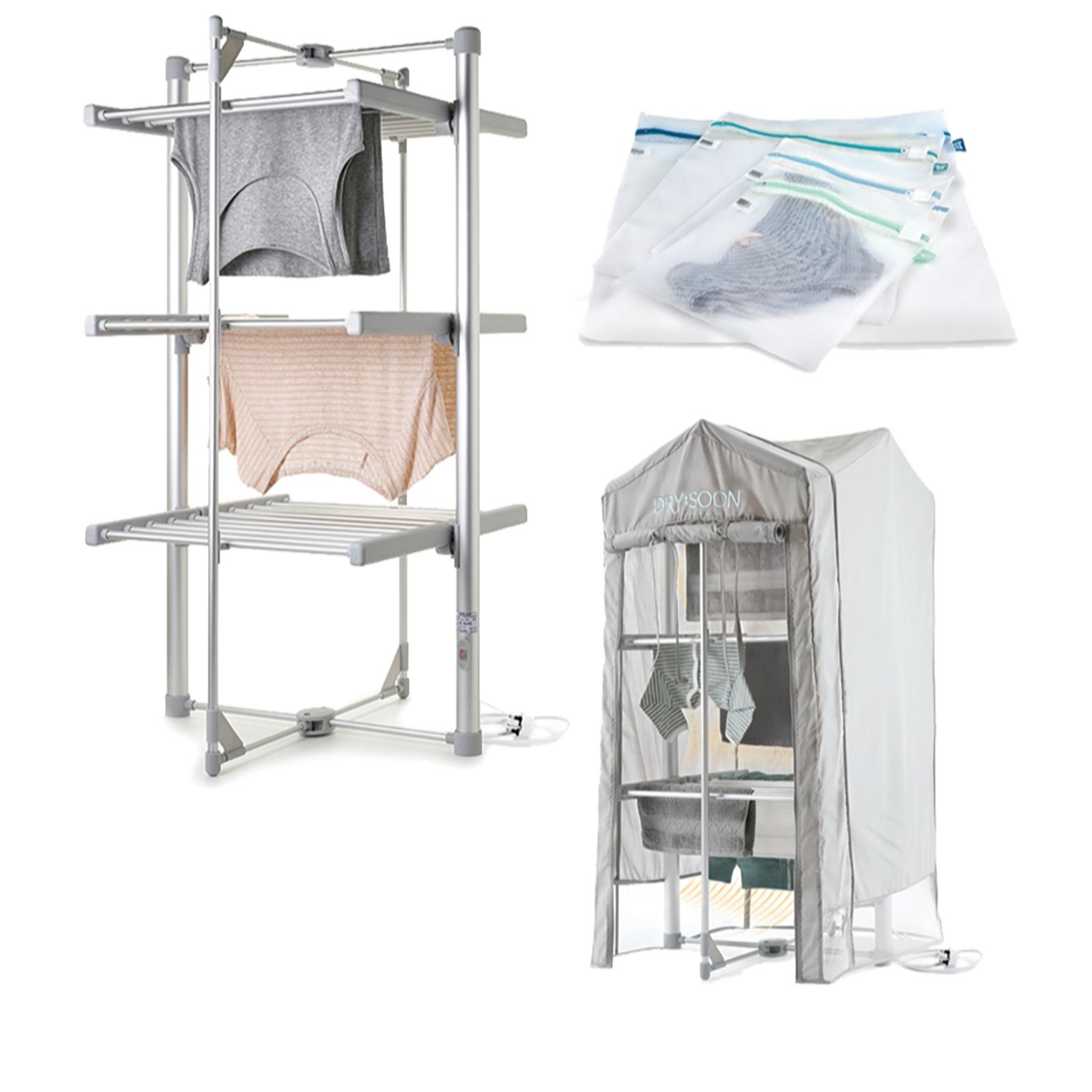 Dry:Soon Mini 3-Tier Heated Clothes Airer & Cover