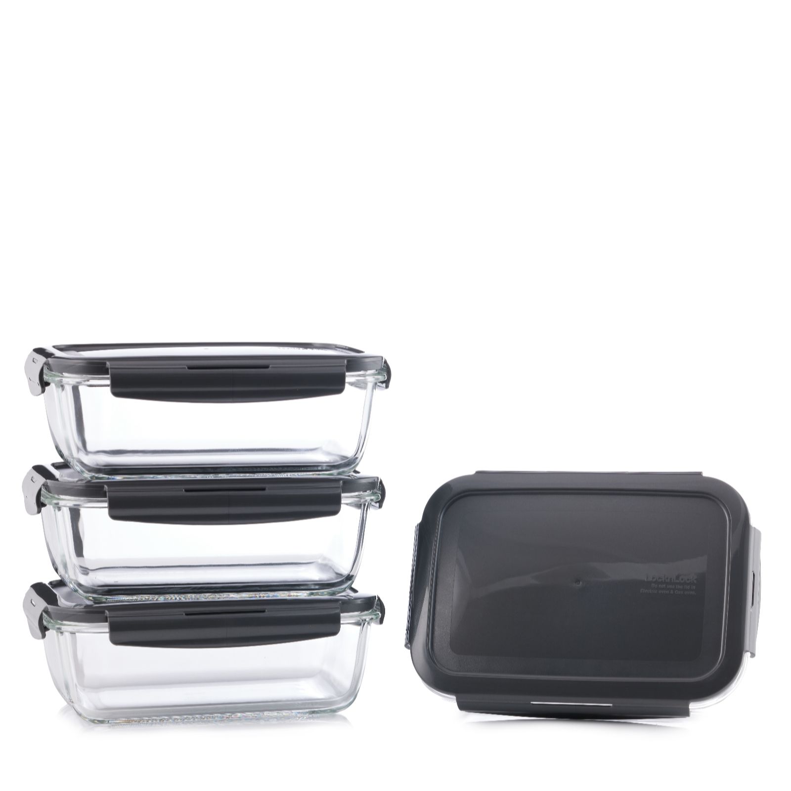 Outlet Lock & Lock Set of 4 Glass 1.3L Rectangle Containers