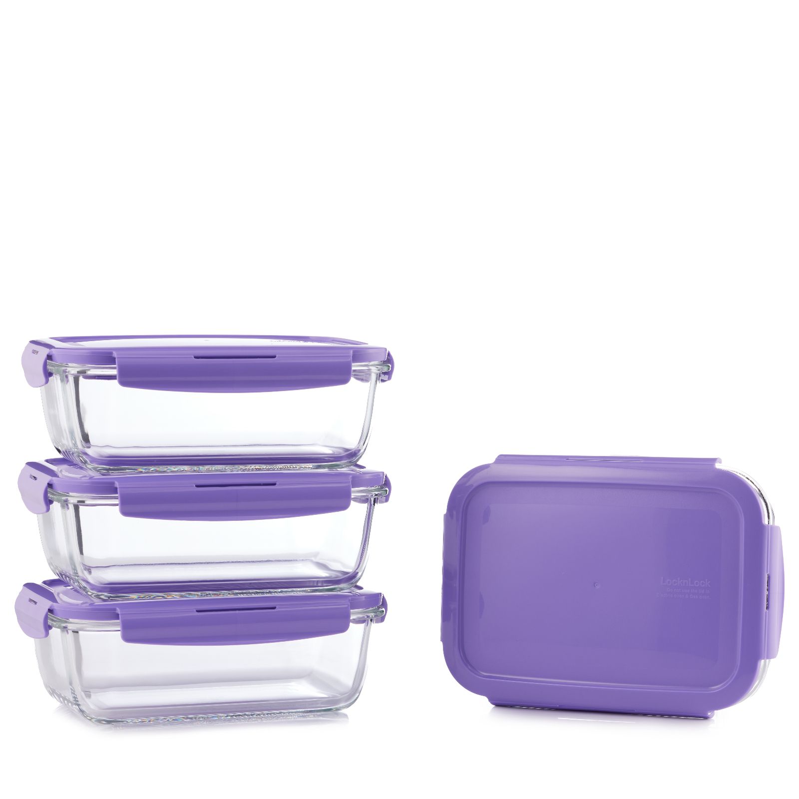 Outlet Lock & Lock Set of 4 Glass 1.3L Rectangle Containers