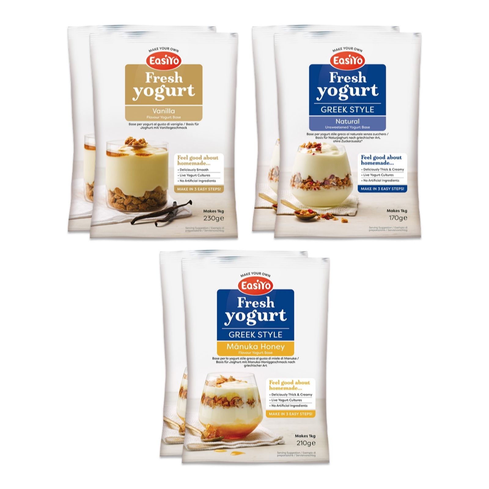 EasiYo Set of 6 Vanilla & Honey Selection