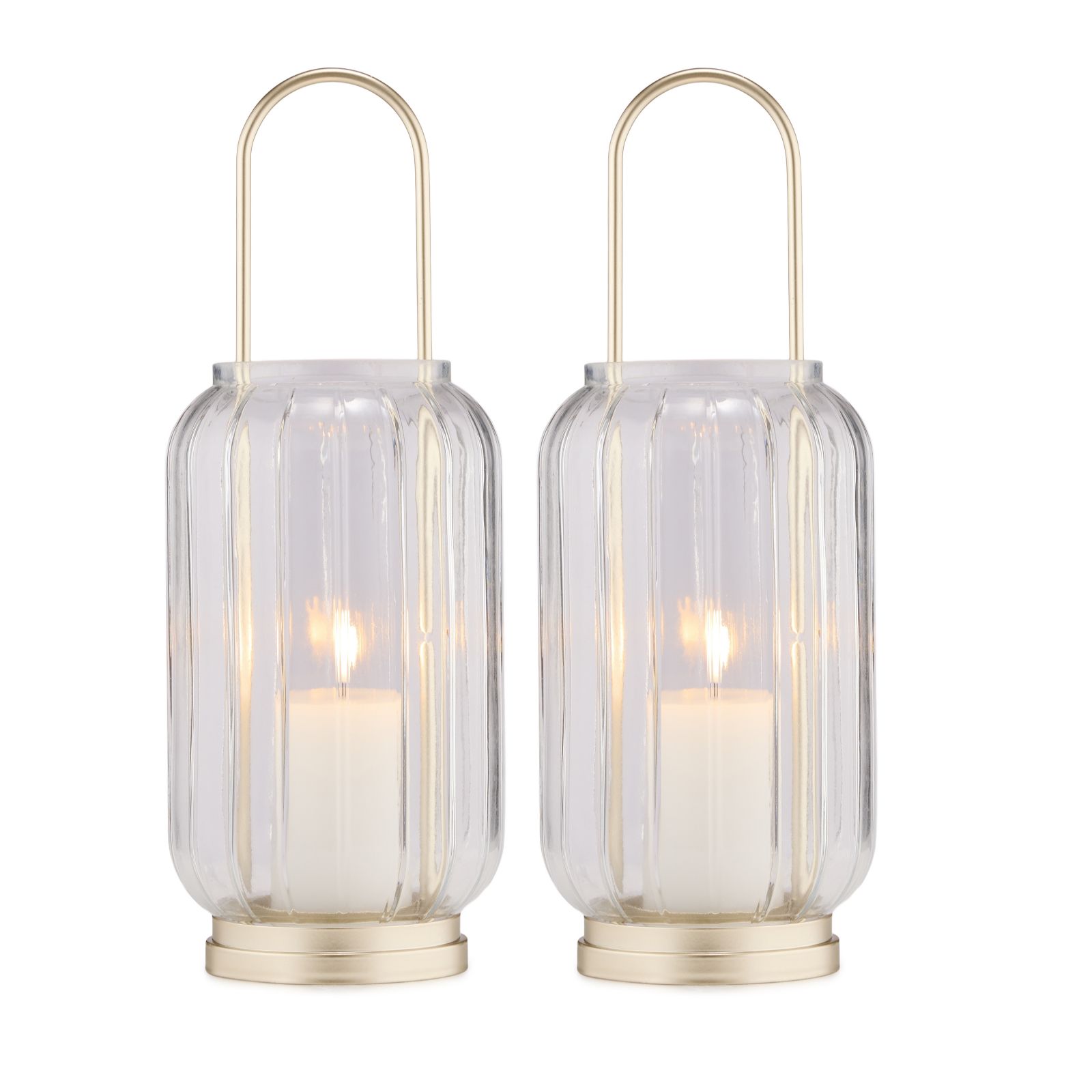 Sara by Sara Davies Set of 2 Glass Hurricanes