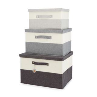 BundleBerry by Amanda Holden Set of 3 Foldable Nestable Storage Boxes