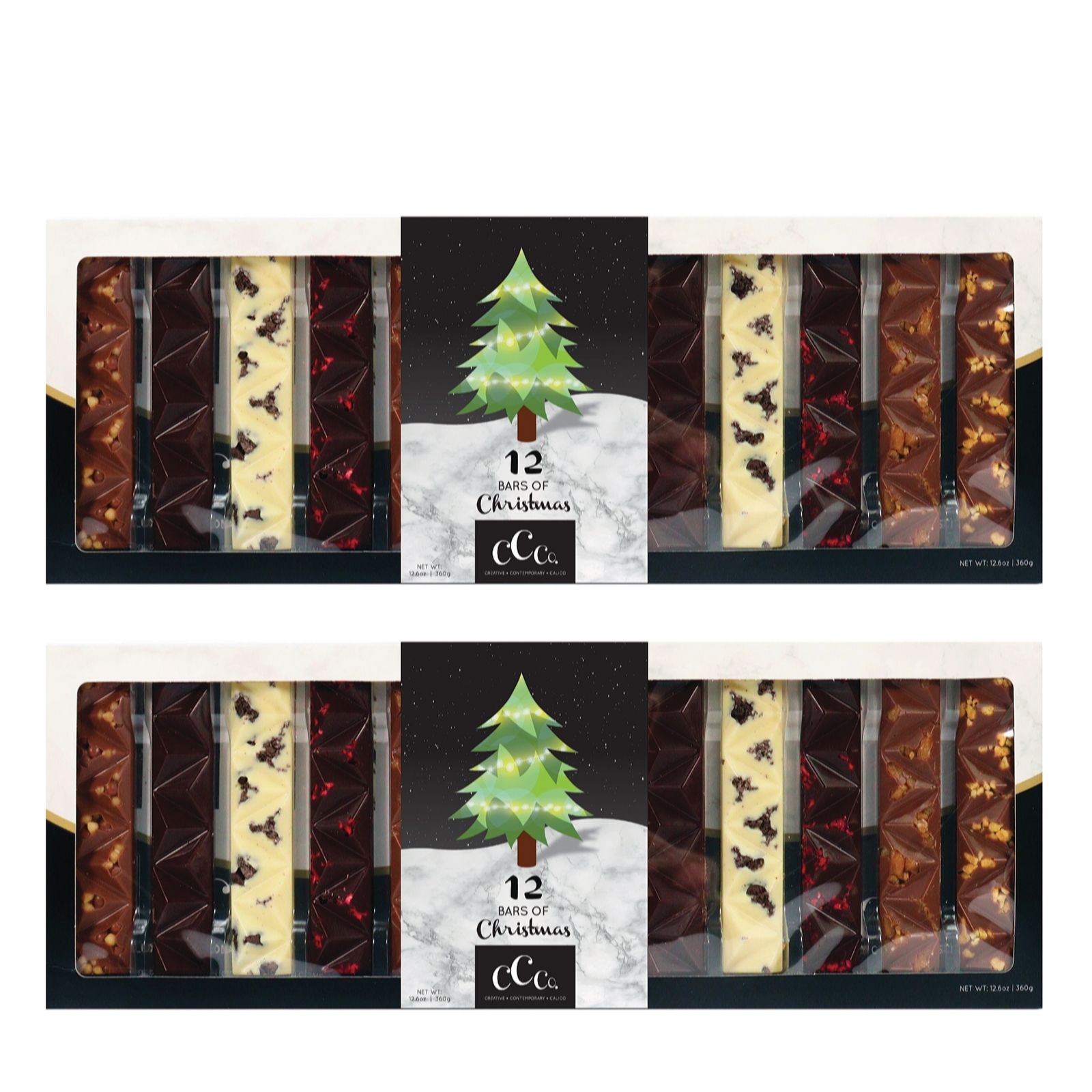 Calico Cottage Set of 2 12 Bars of Chrismas Chocolate Sticks