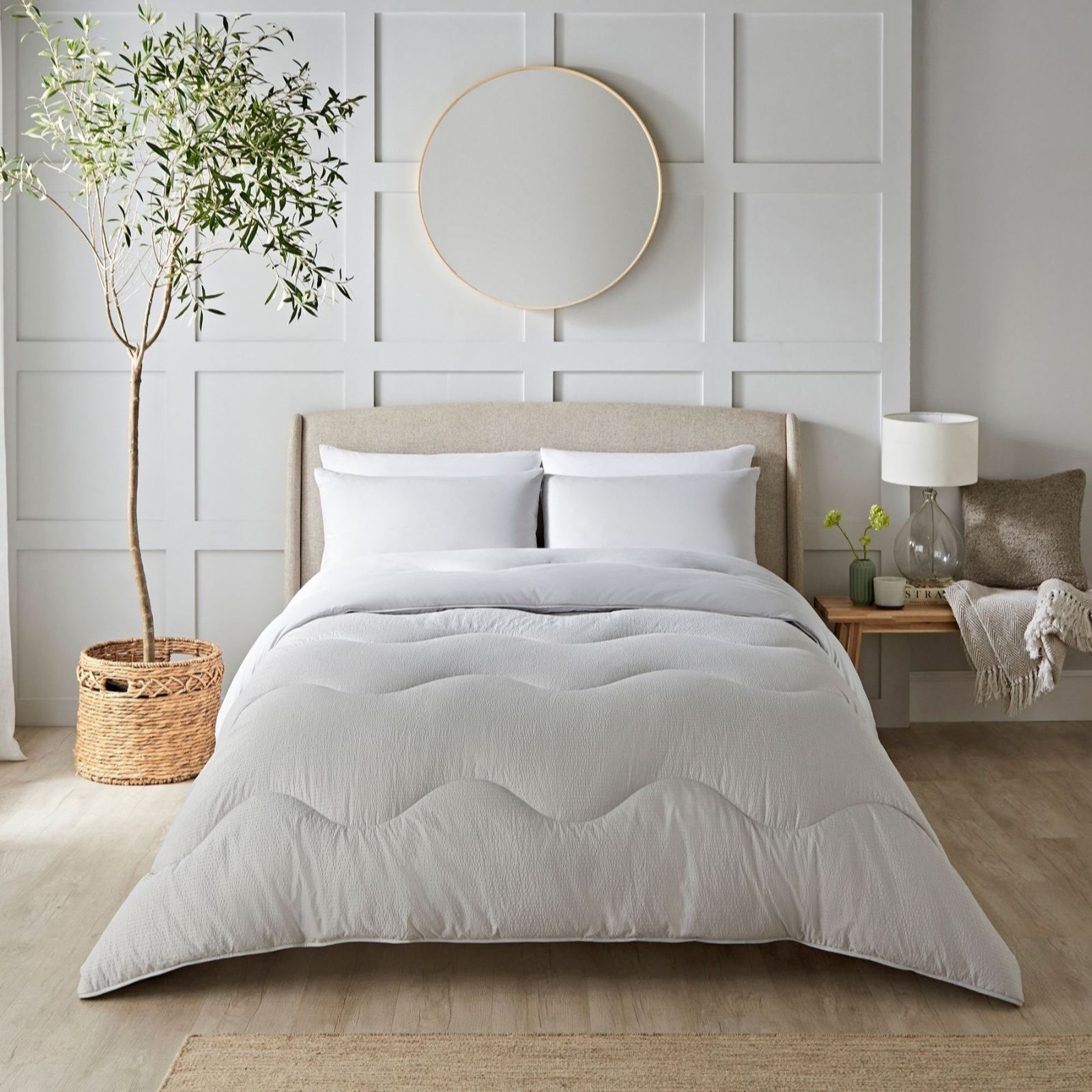 Night Lark Seersucker Coverless 10.5 Tog Duvet & Pillowcase Set